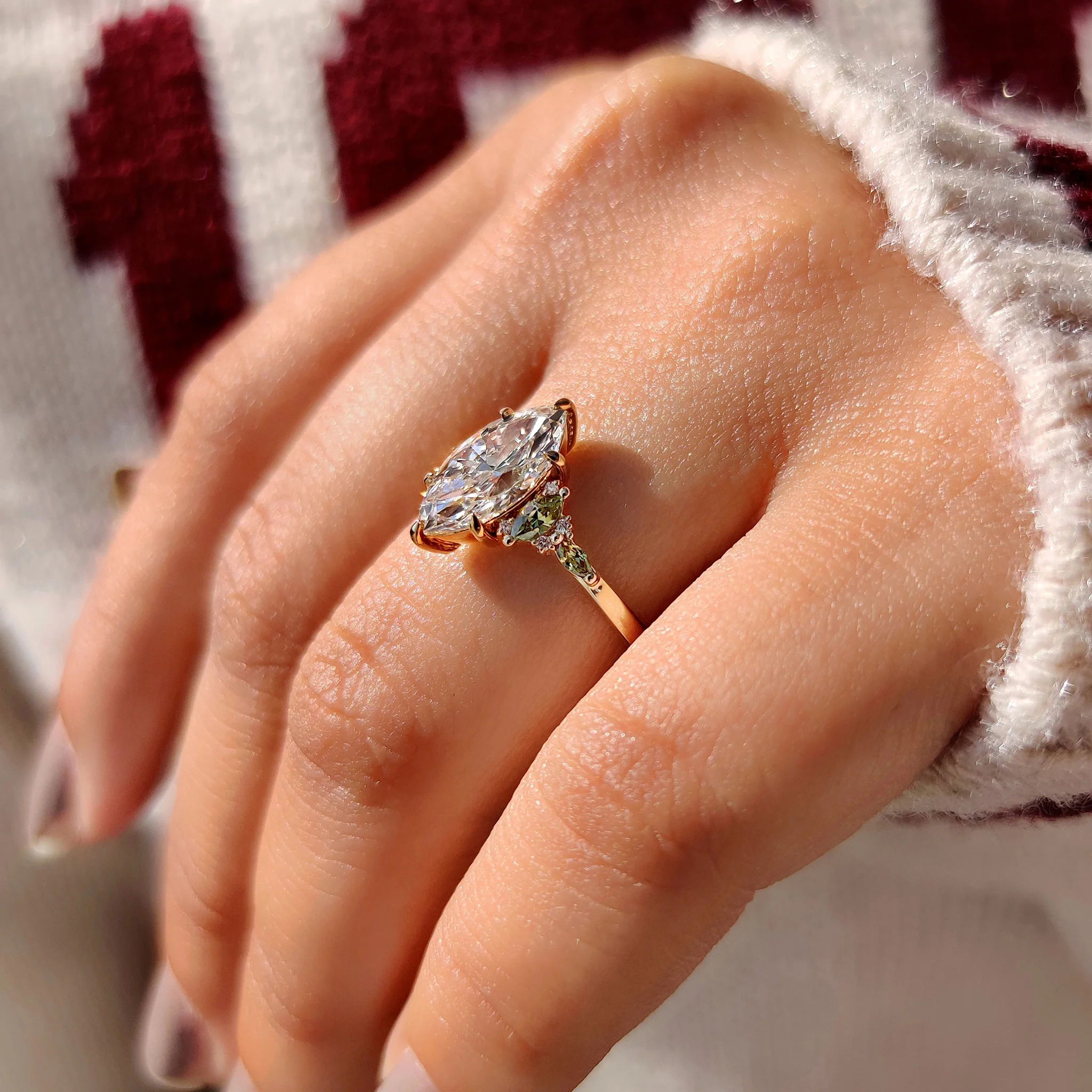 0.50 - 3 CT Marquise Diamond Ring in Muse Setting - Image 3