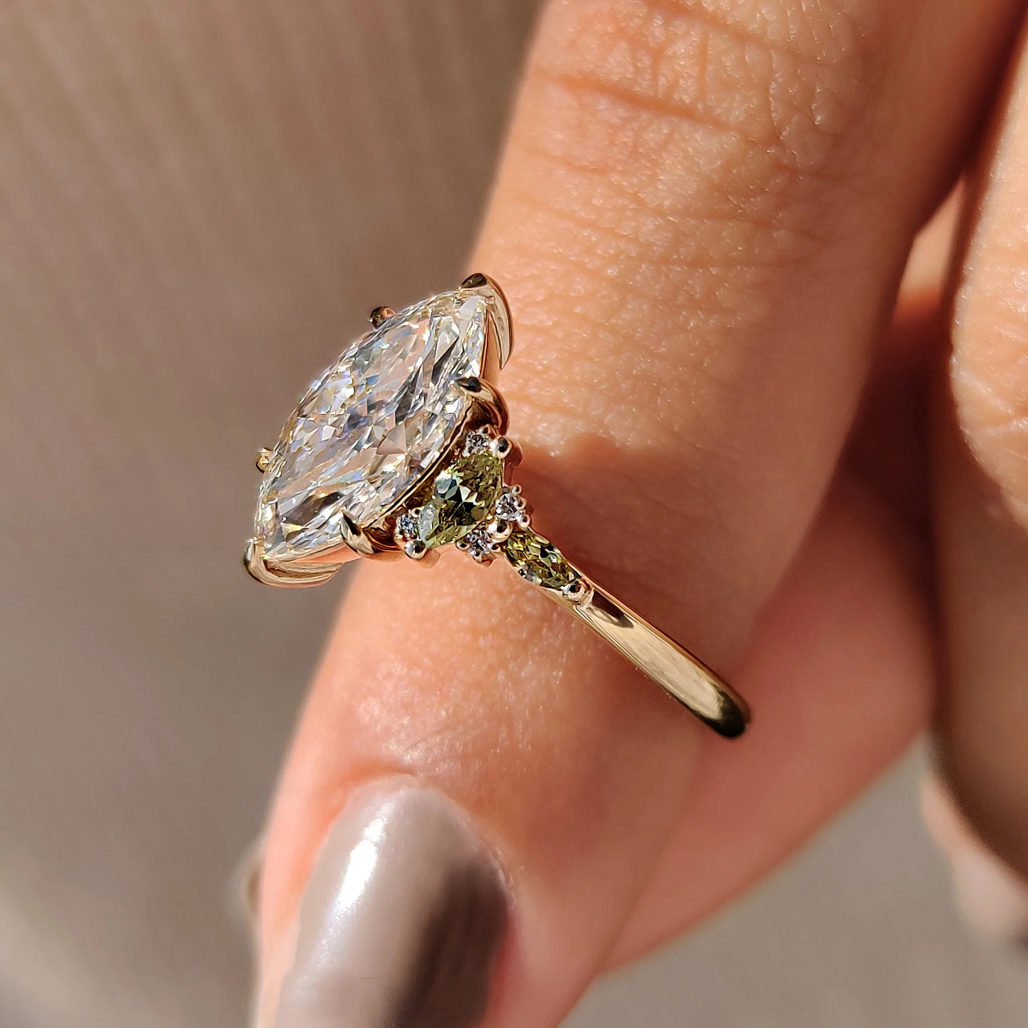 0.50 - 3 CT Marquise Diamond Ring in Muse Setting - Image 7