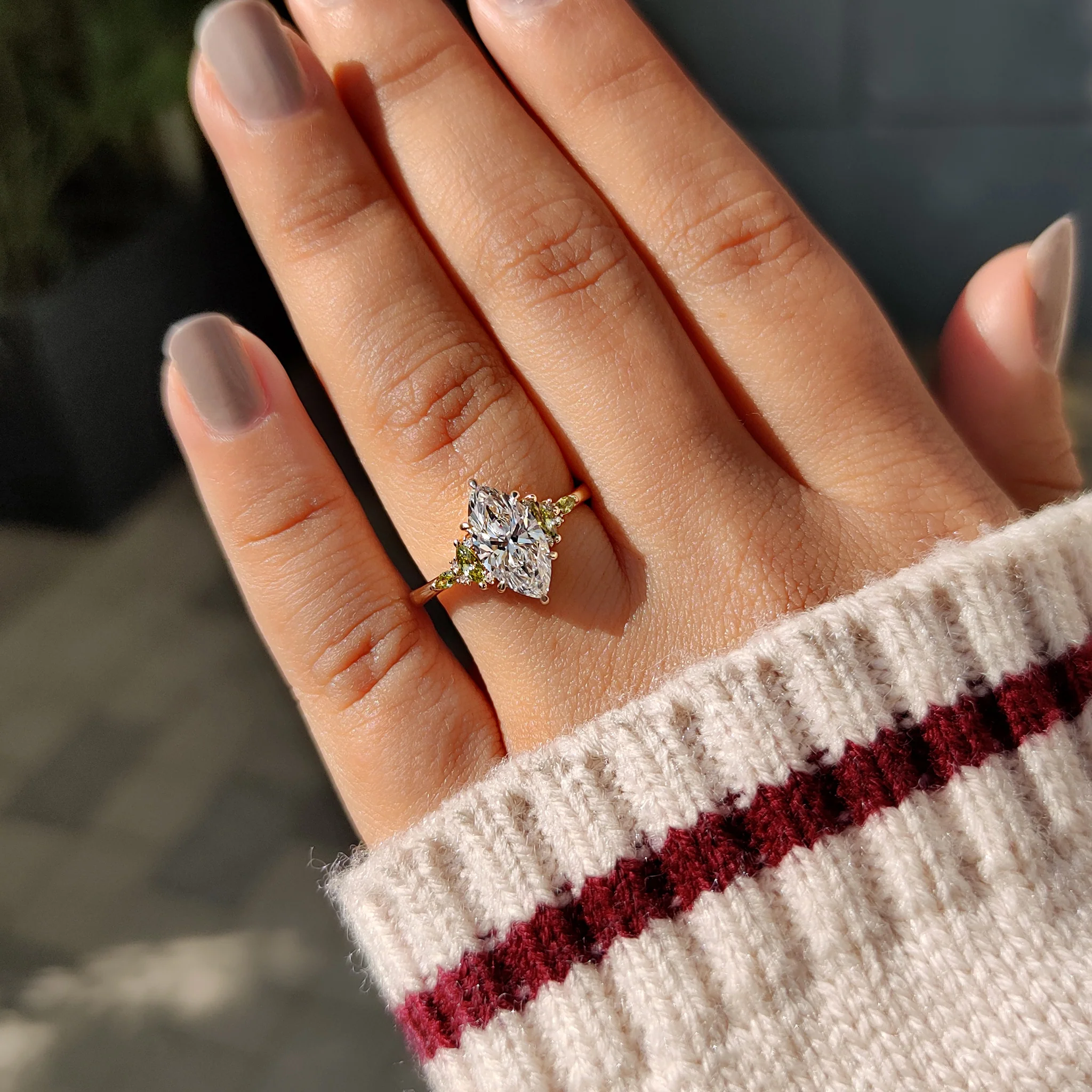 0.50 - 3 CT Marquise Diamond Ring in Muse Setting - Image 9