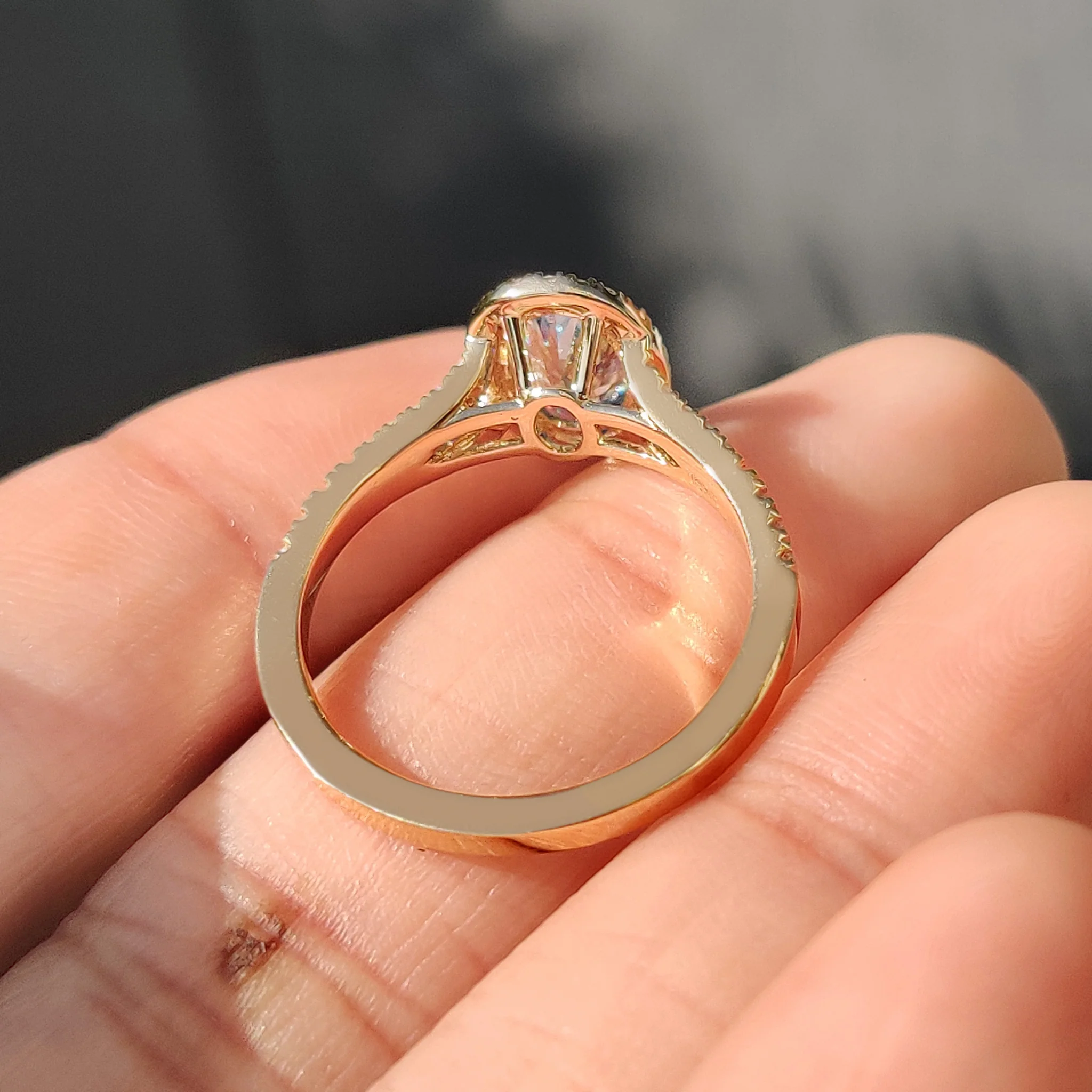 1 - 3 CT Blue Diamond Oval Engagement Ring in Pave Setting - Image 8