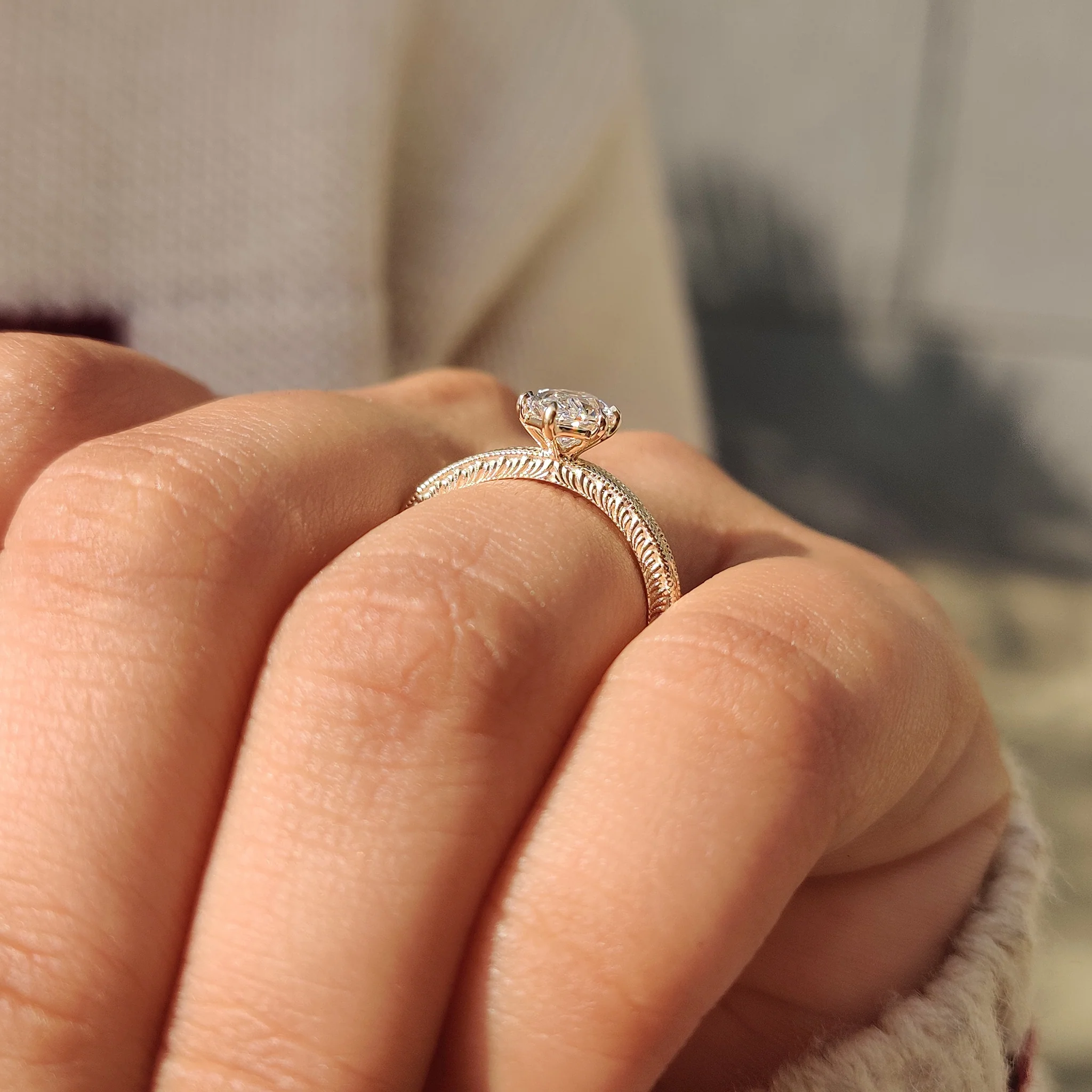 1 - 4 Carat Dutch Marquise Ring in Milgrain Setting - Image 5