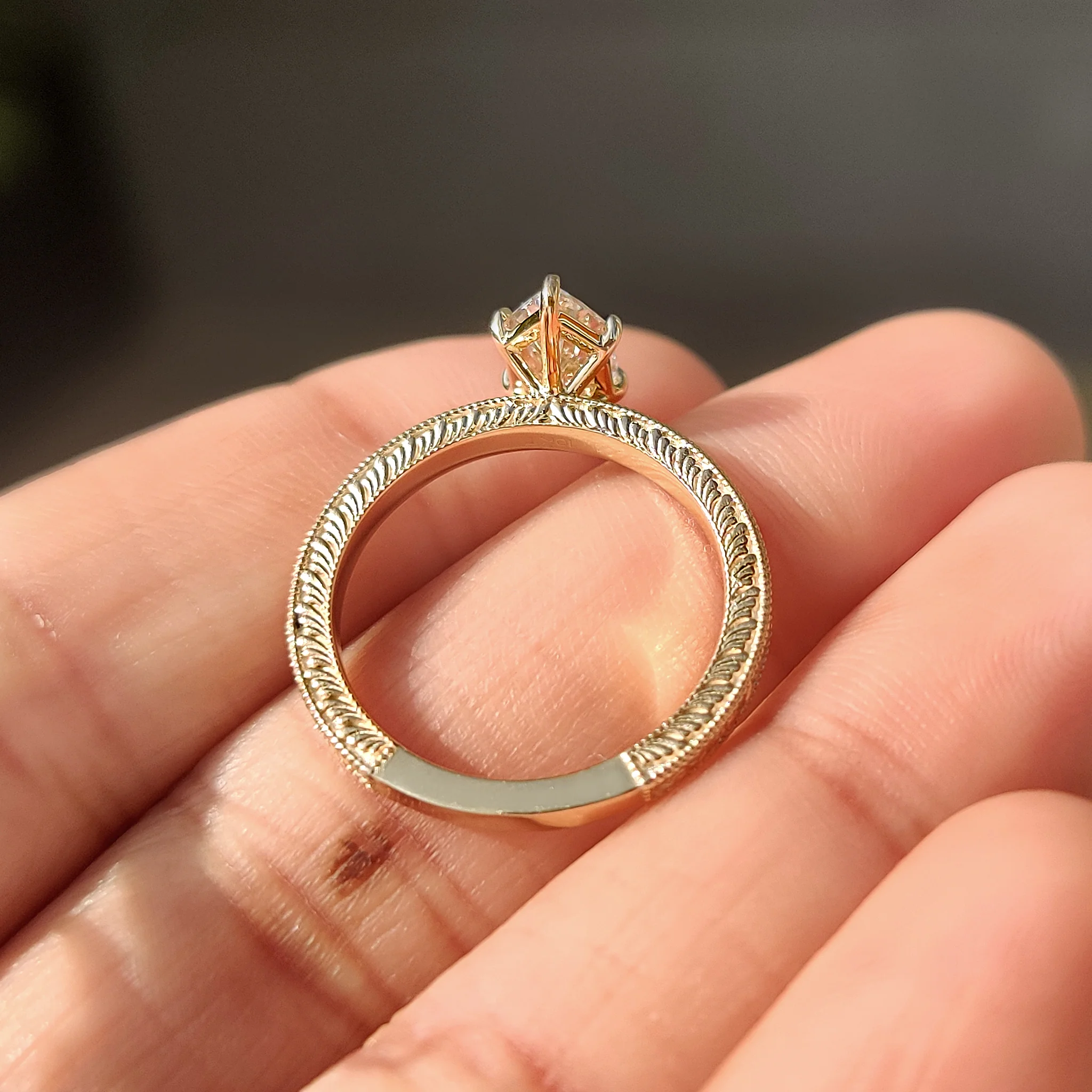 1 - 4 Carat Dutch Marquise Ring in Milgrain Setting - Image 8