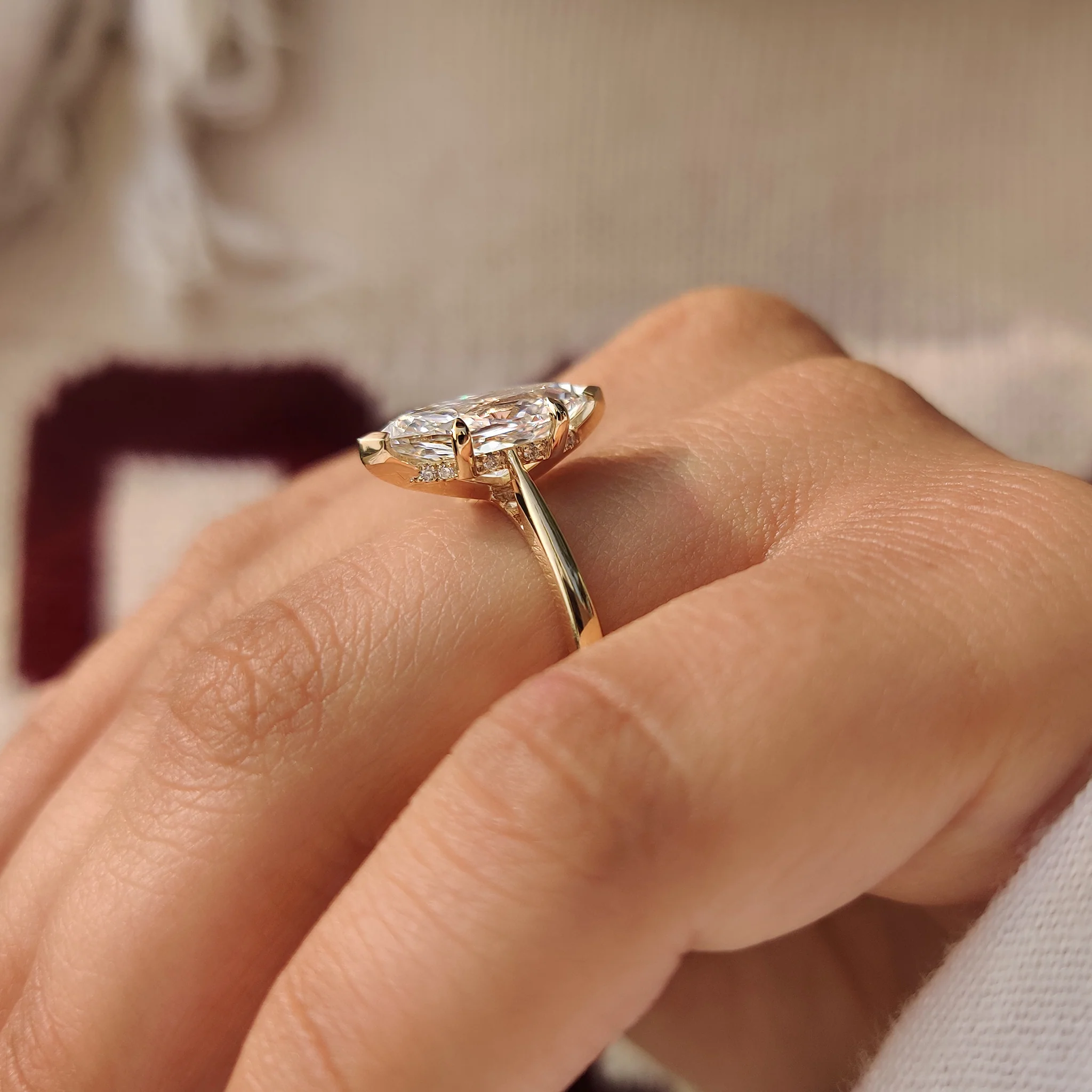 1 - 5 CT Hidden Halo Dutch Marquise Ring - Image 3