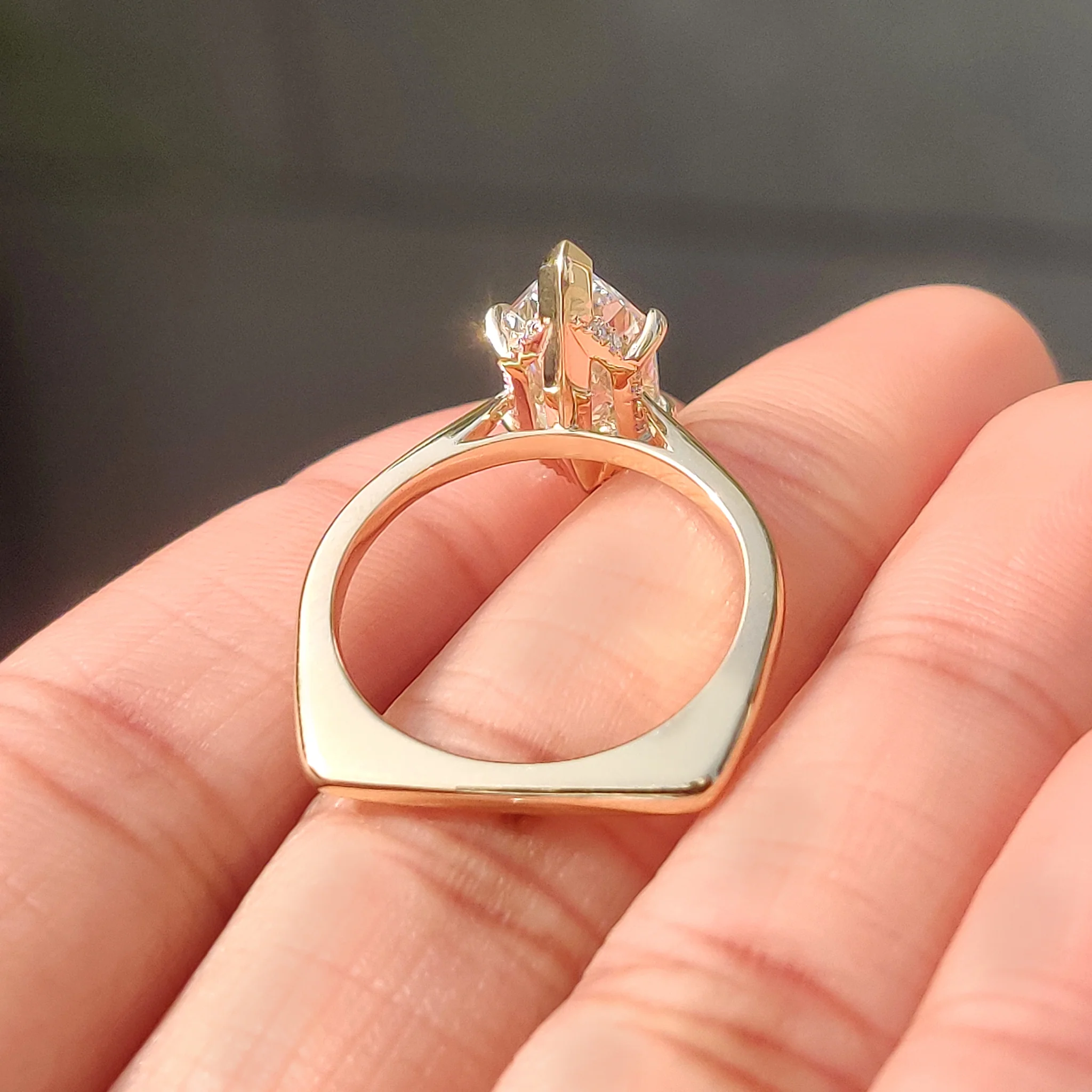 1 - 5 CT Hidden Halo Dutch Marquise Ring - Image 5