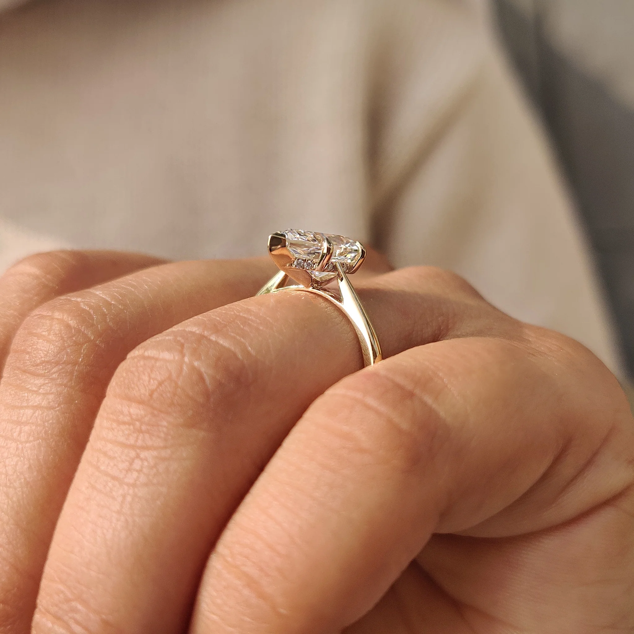 1 - 5 CT Hidden Halo Dutch Marquise Ring - Image 7