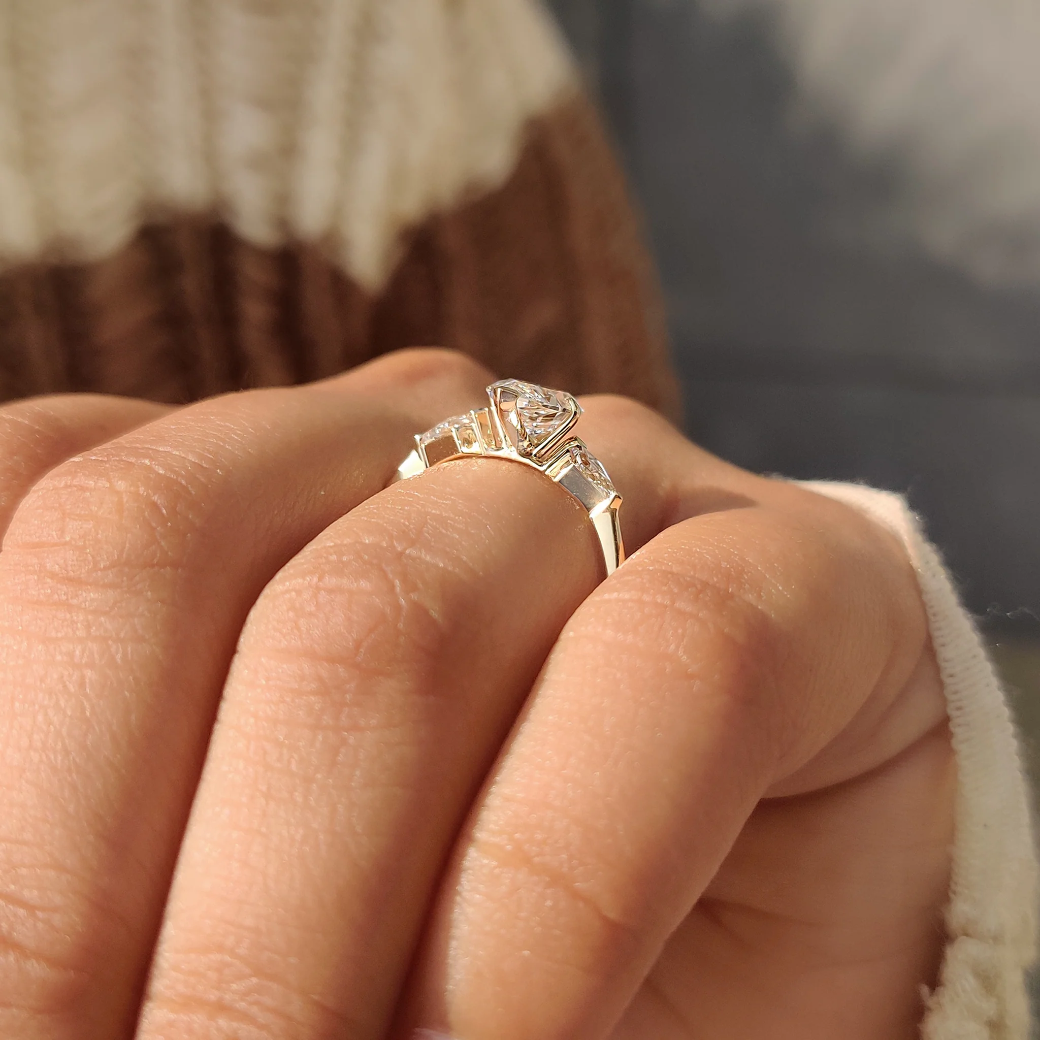 1.50 CT Dutch Marquise and Kite Cut Three Diamond Ring - Image 4