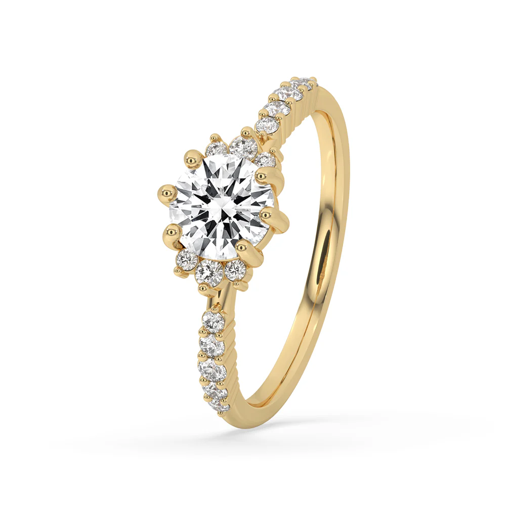 2 Carat Round Diamond Ring with Elegant Pave Setting - Image 4