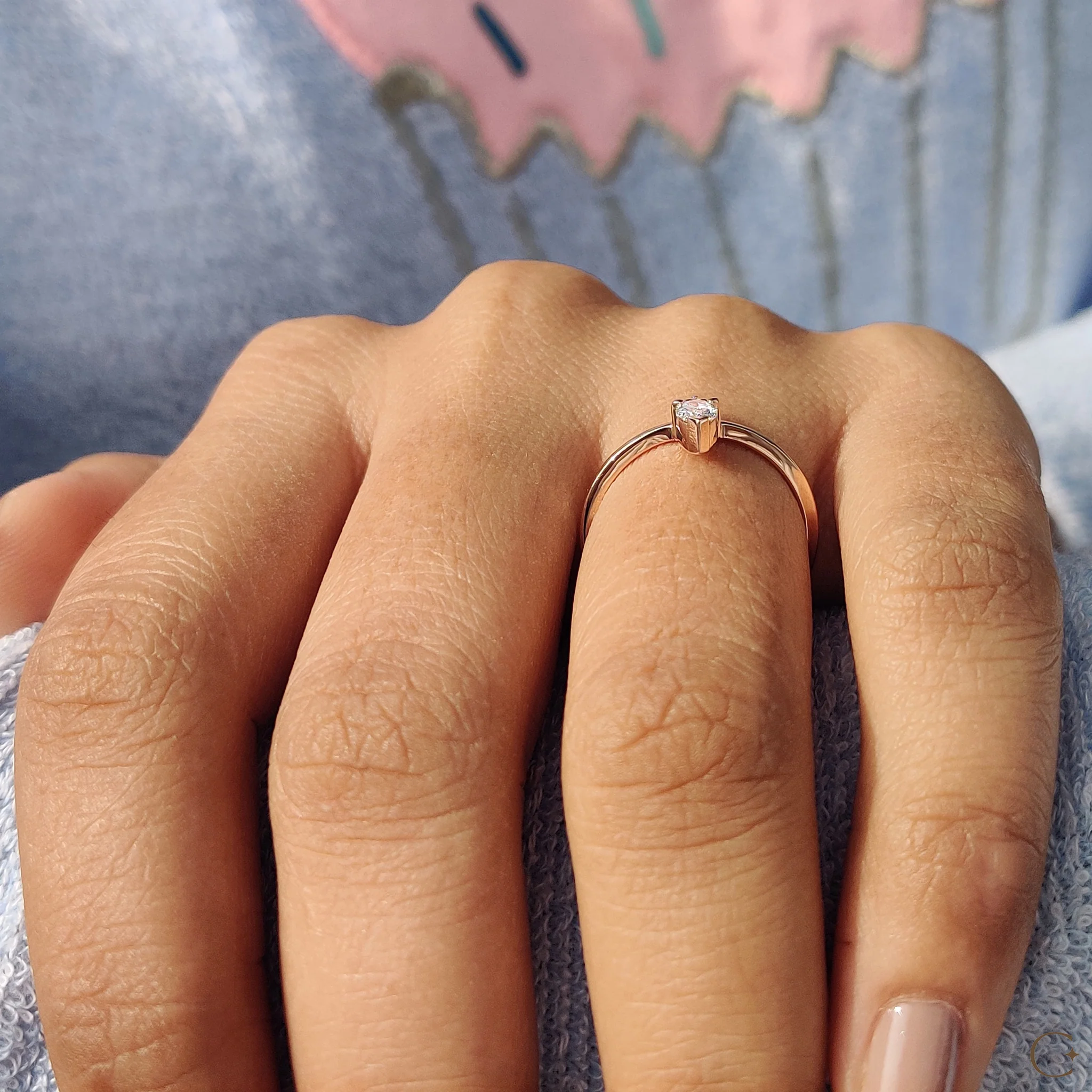 2 Stone Engagement Ring With Pear and Round Diamond - Image 5