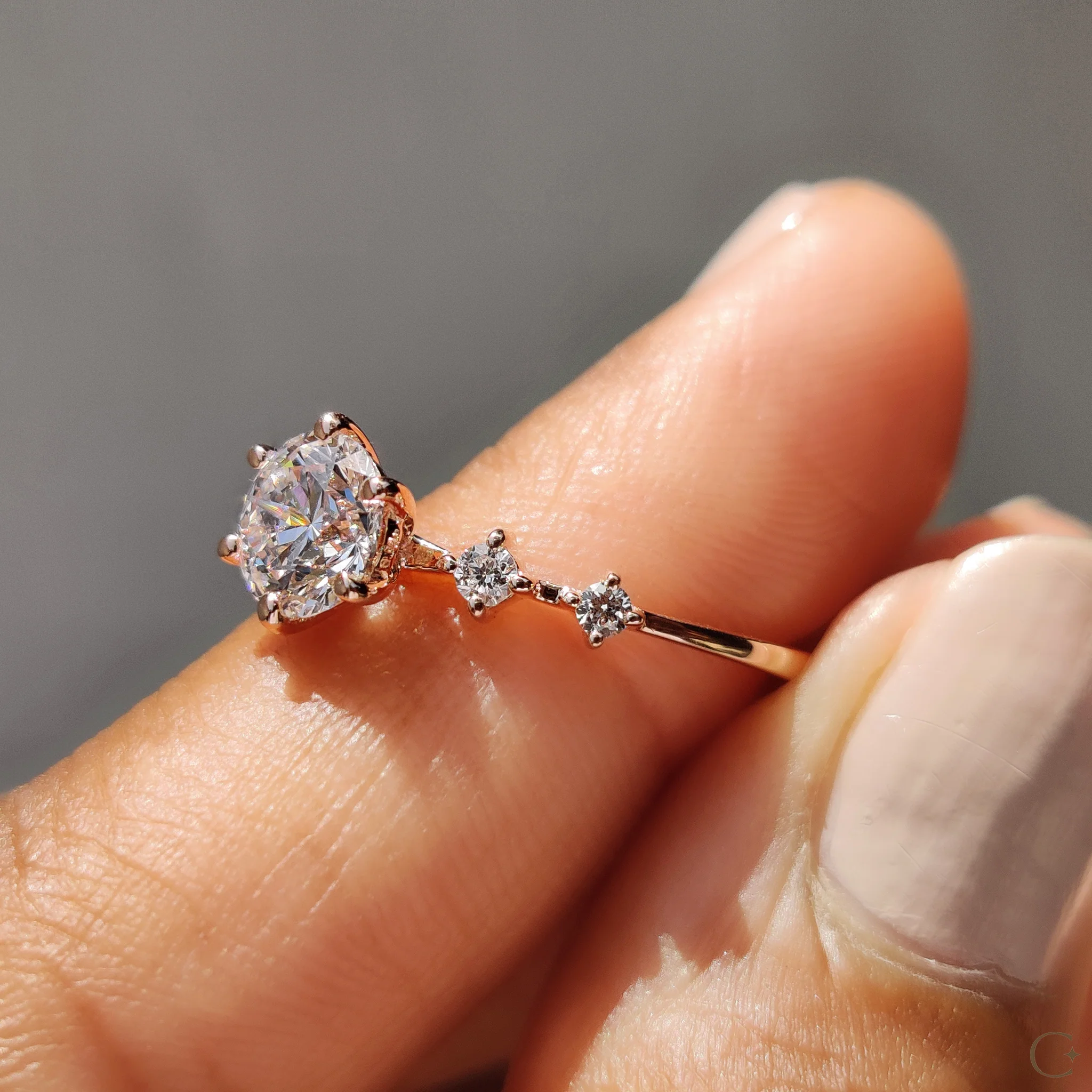 5 Diamond Engagement Ring With Round Cut - Image 6