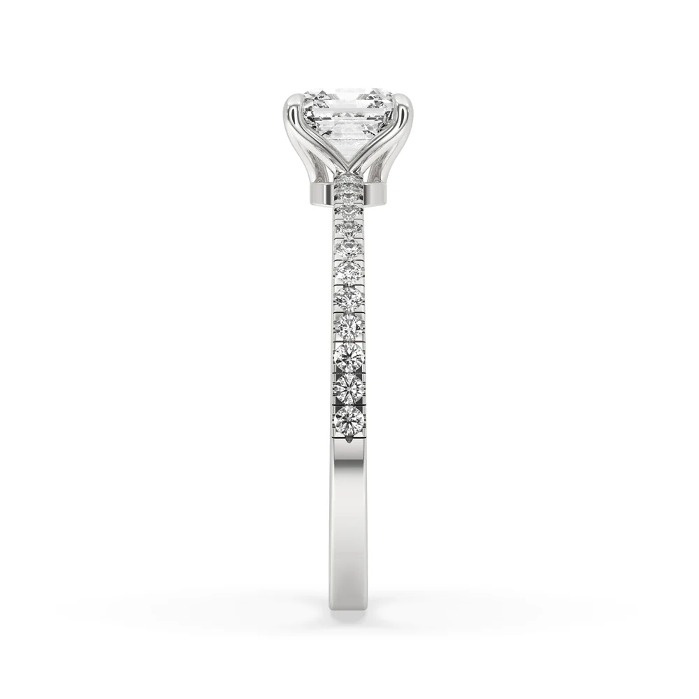 Asscher Cut Diamond Ring In White Gold - Image 3