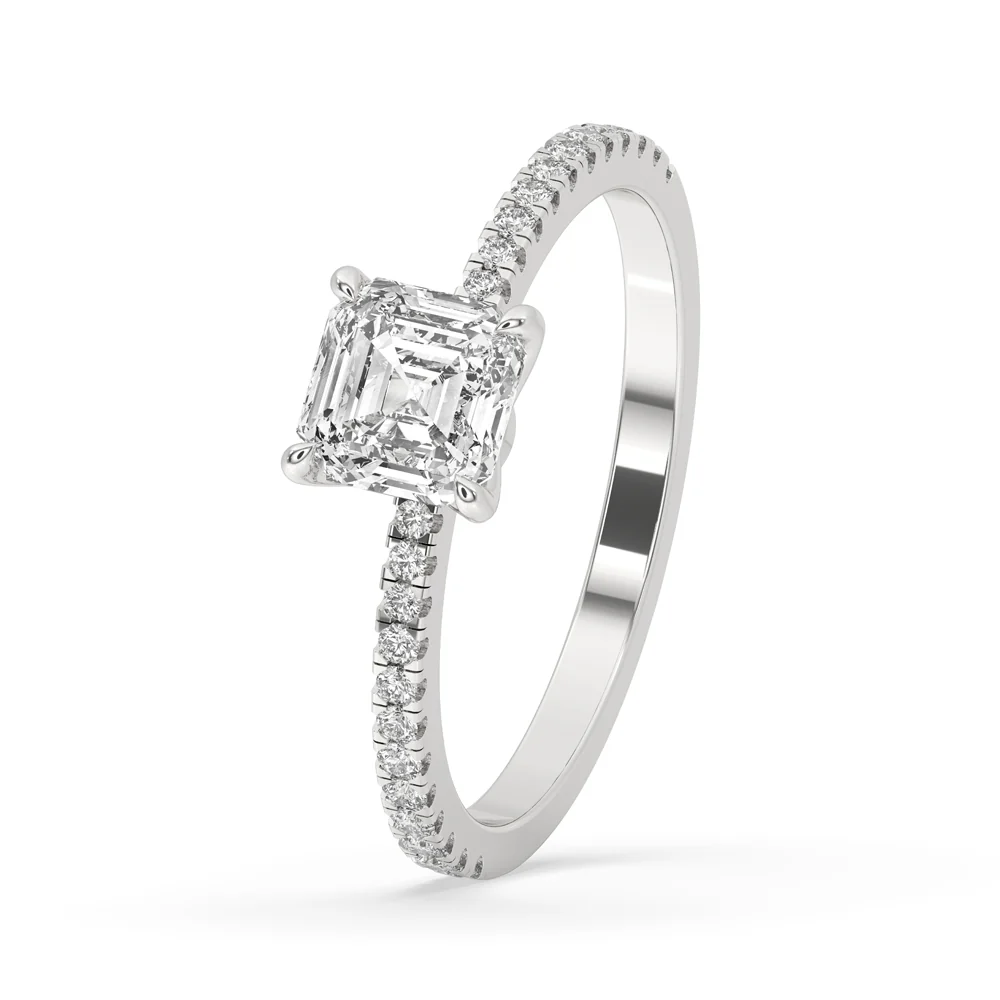 Asscher Cut Diamond Ring In White Gold - Image 5