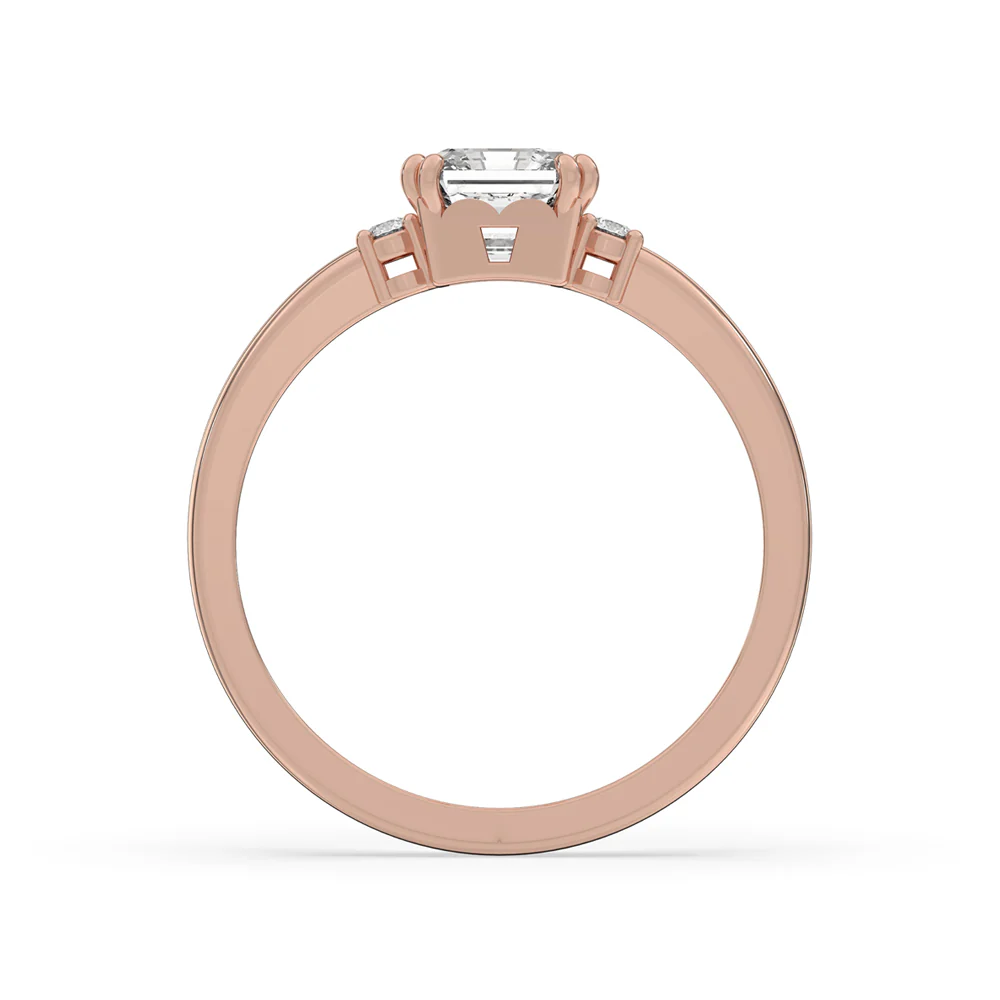 Asscher Cut Diamond Ring with Elegant claw prong setting - Image 4