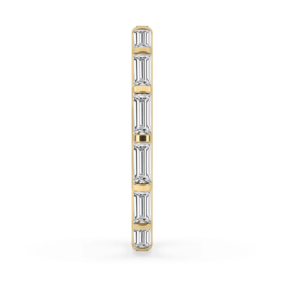 Baguette Diamond Wedding Band - Bar Setting - Image 3
