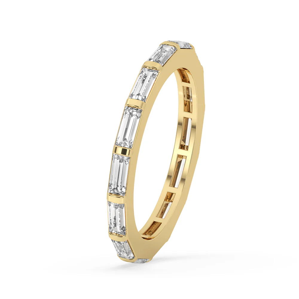 Baguette Diamond Wedding Band - Bar Setting - Image 5
