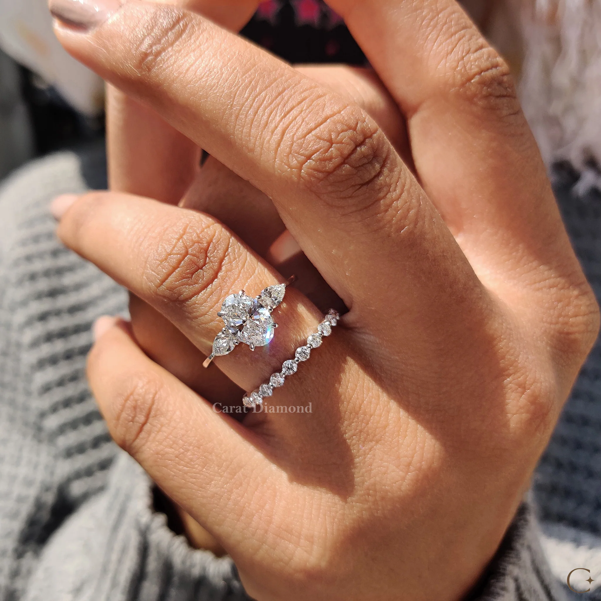 Lab Grown Round Cut Diamond White Gold Eternity Band - Image 8