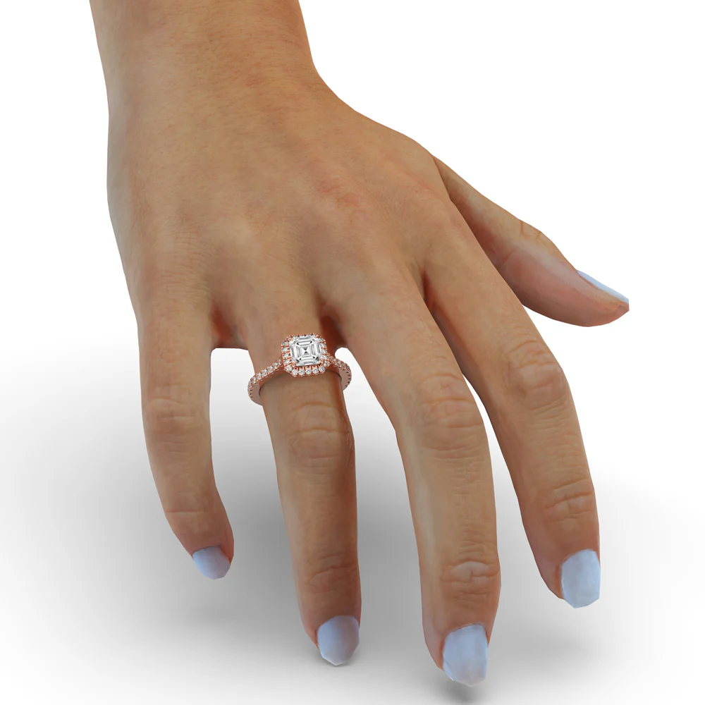 Cathedral Engagement Ring with Classic Asscher Cut - Image 3