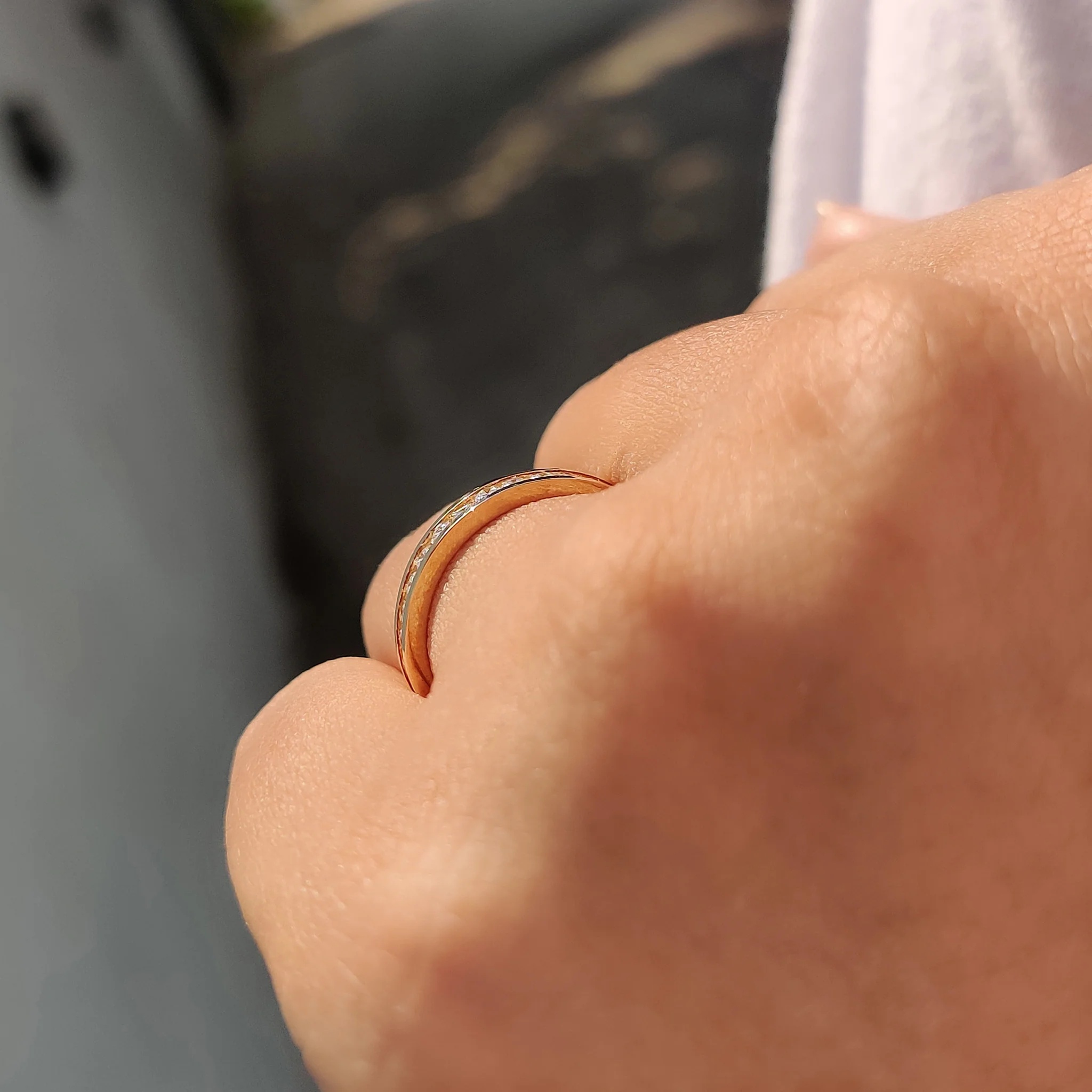 Round Cut Channel Set Diamond Band - Image 3