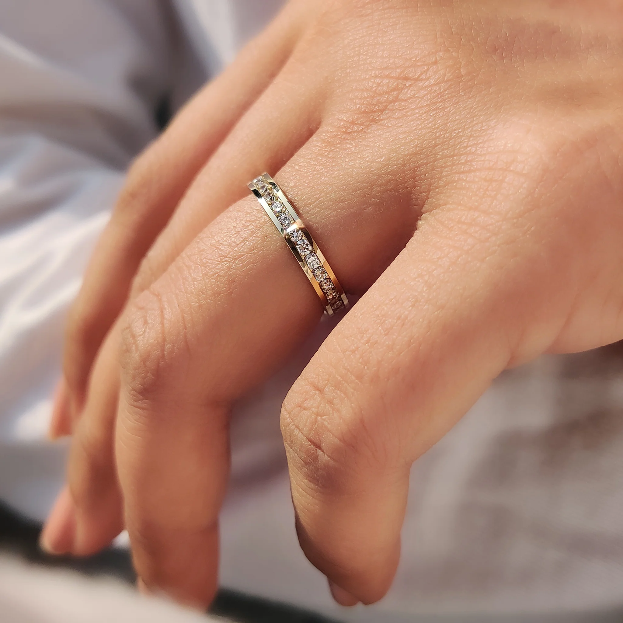 Round Cut Channel Set Diamond Band - Image 5