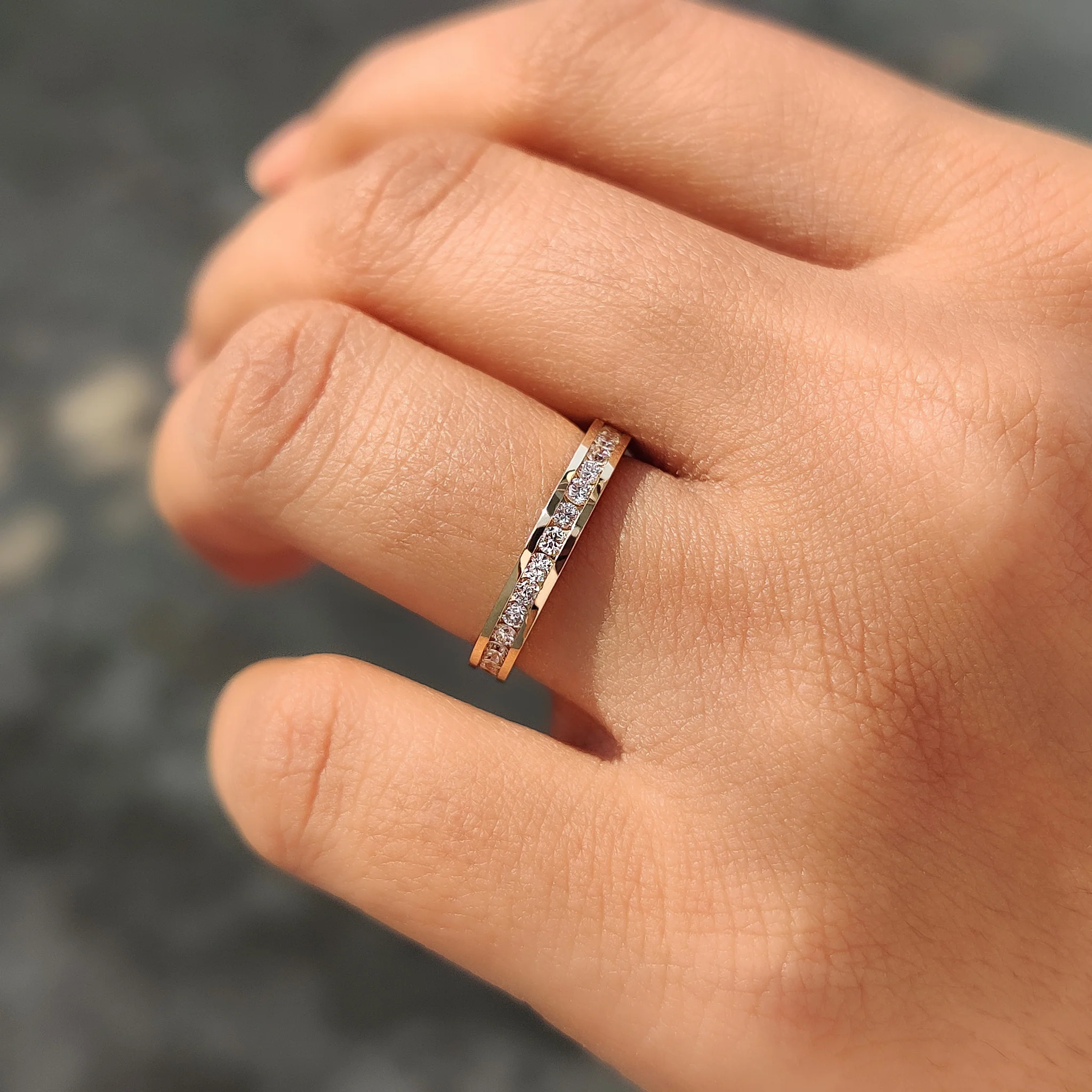 Round Cut Channel Set Diamond Band - Image 6