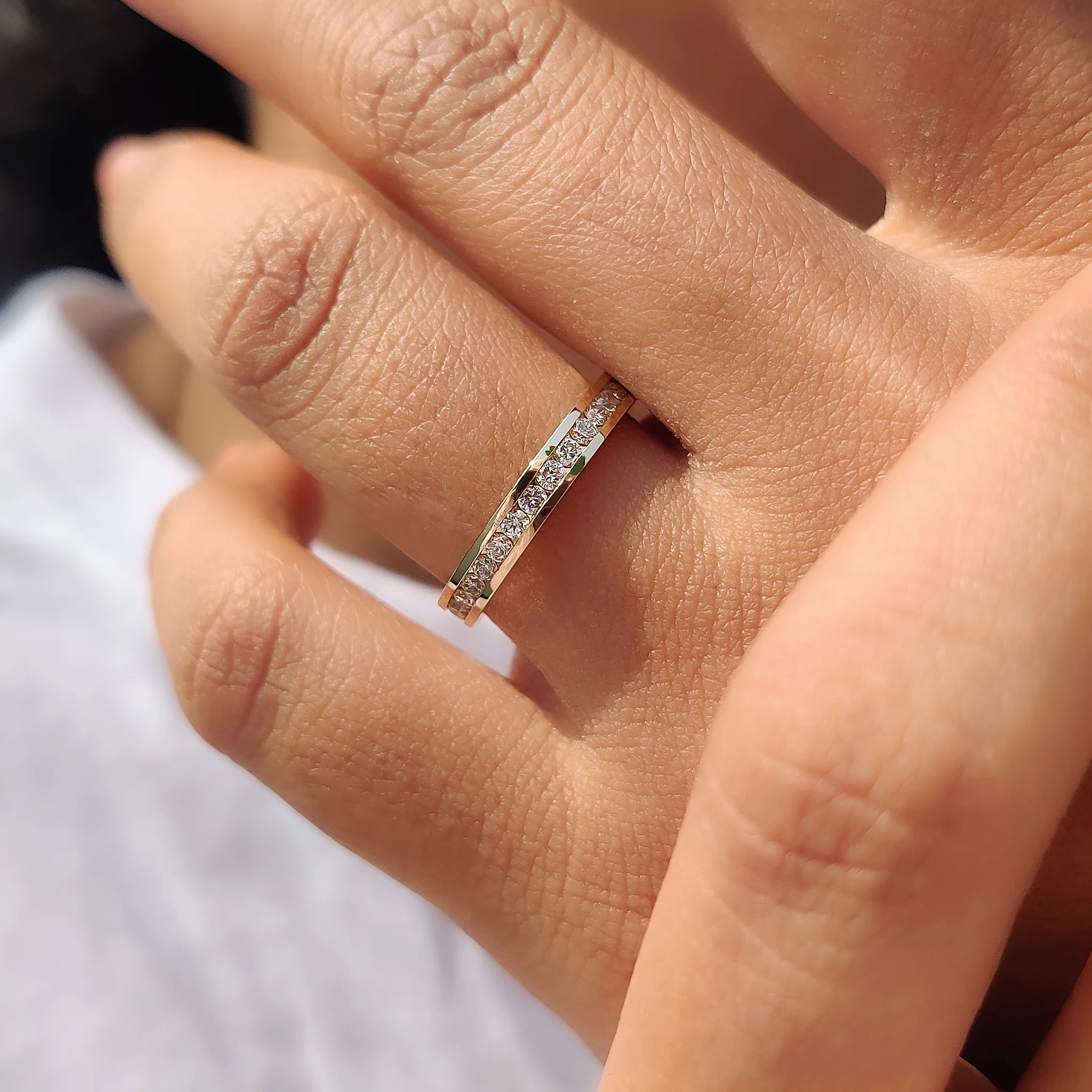 Round Cut Channel Set Diamond Band - Image 7