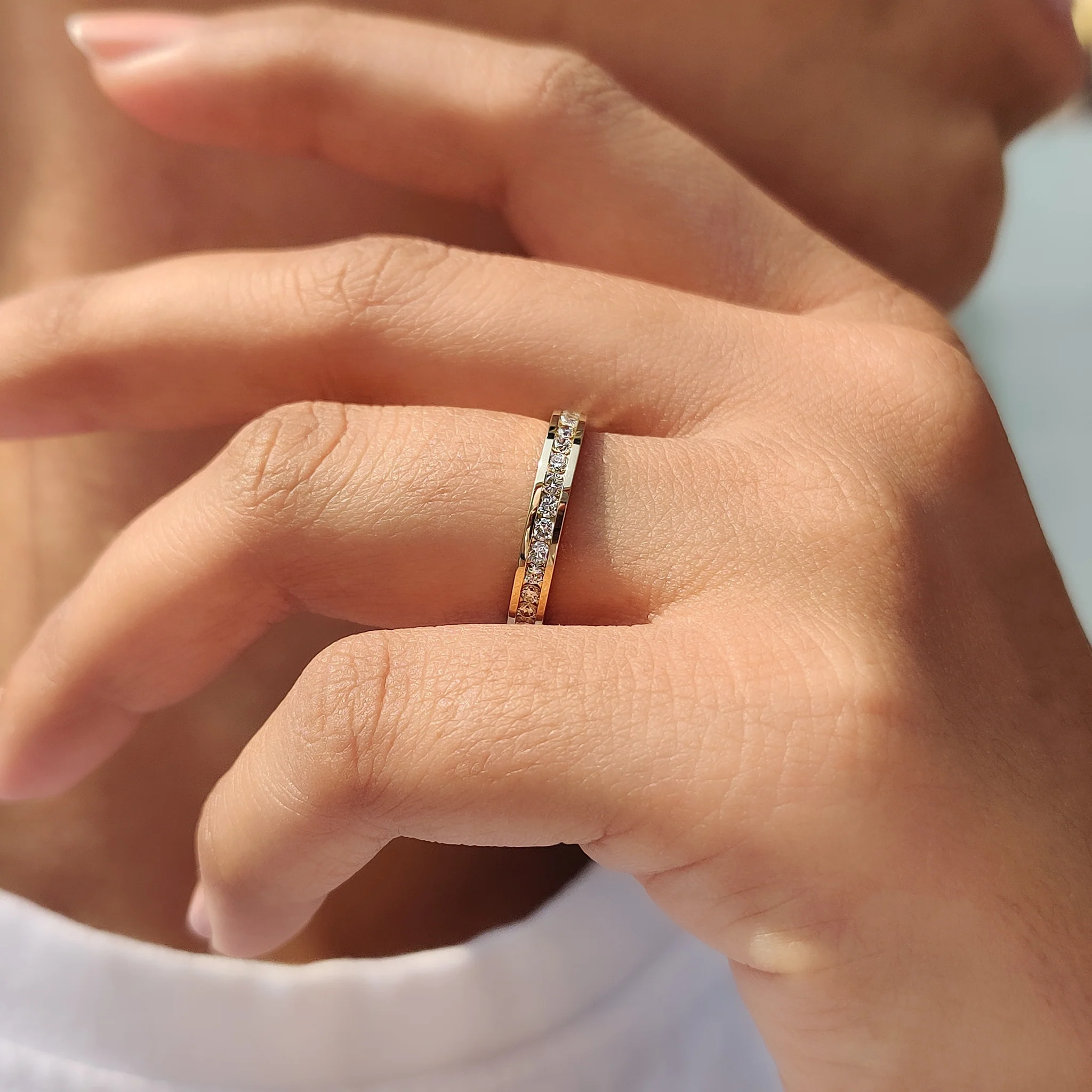 Round Cut Channel Set Diamond Band - Image 8