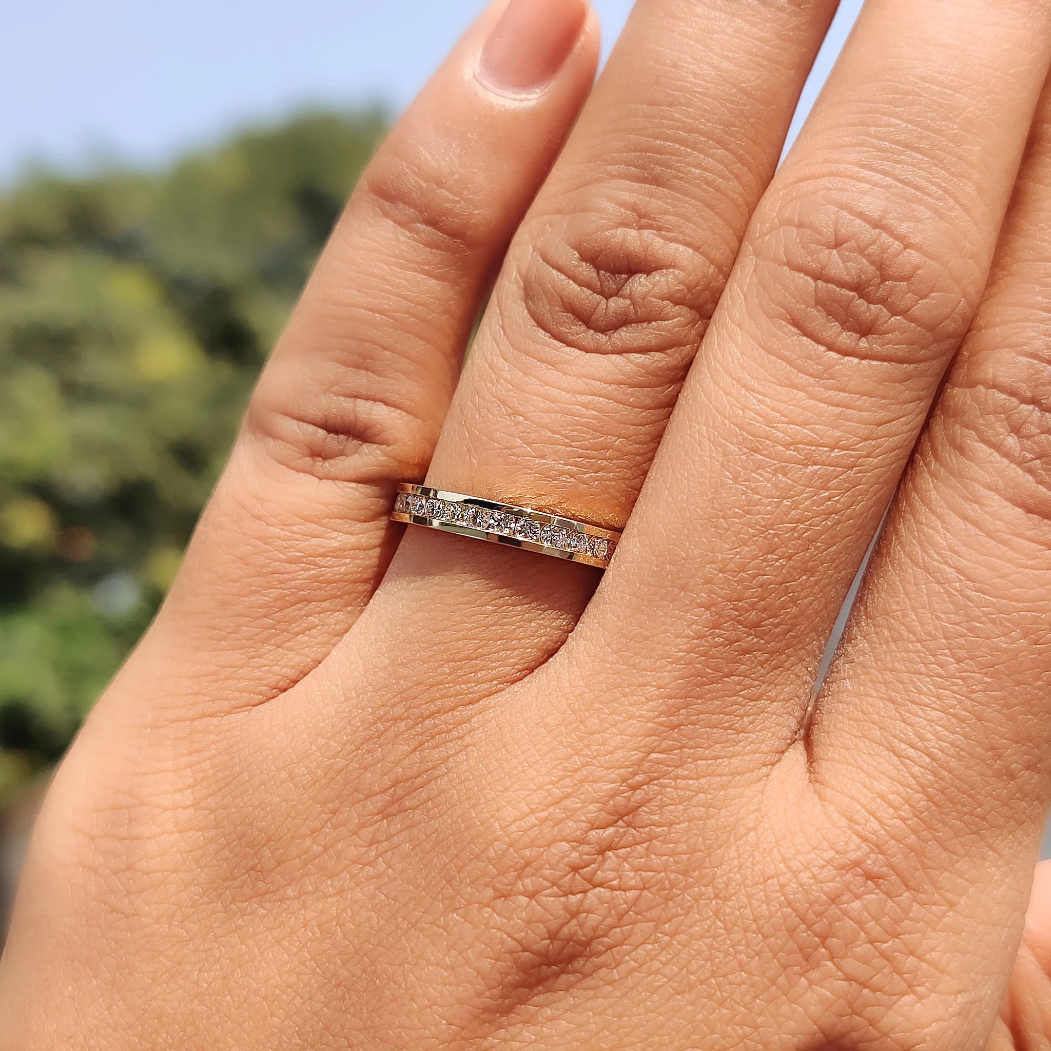 Round Cut Channel Set Diamond Band - Image 9