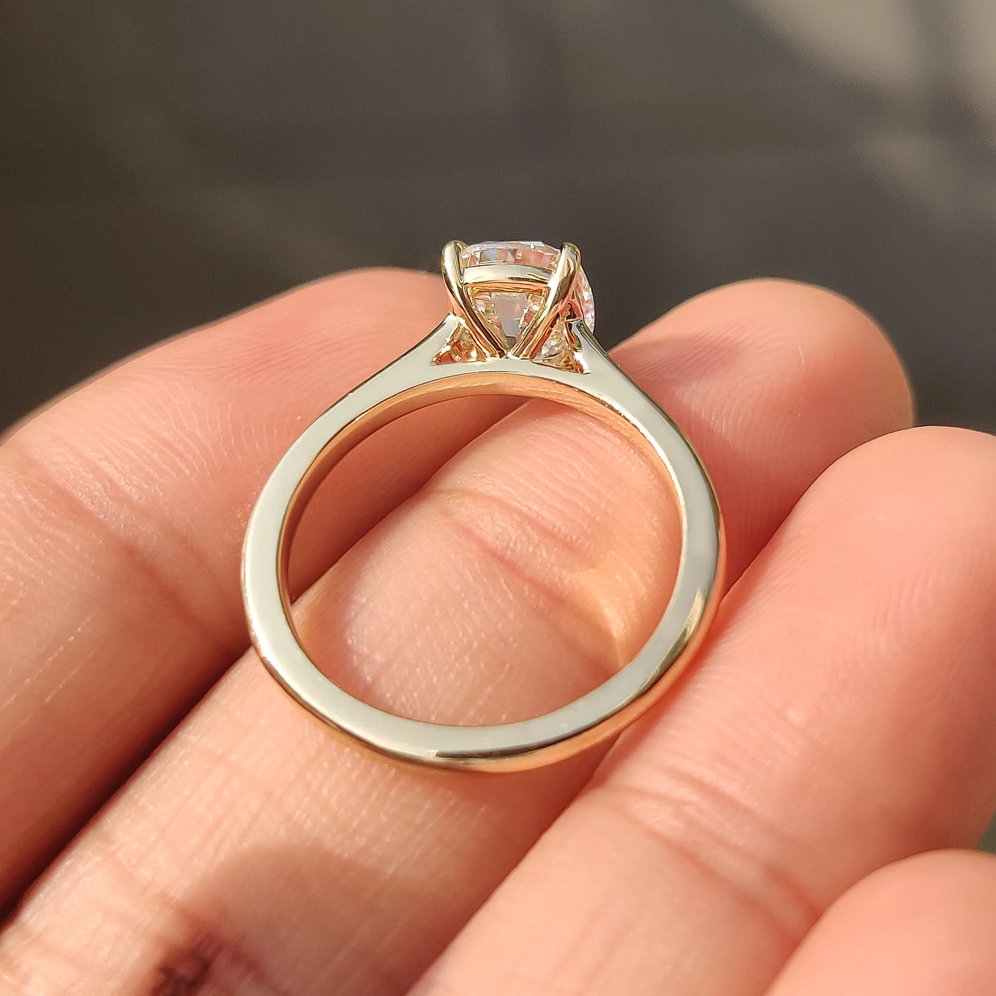 Cushion Old European Cut Diamond Ring in Solitaire Setting - Image 8
