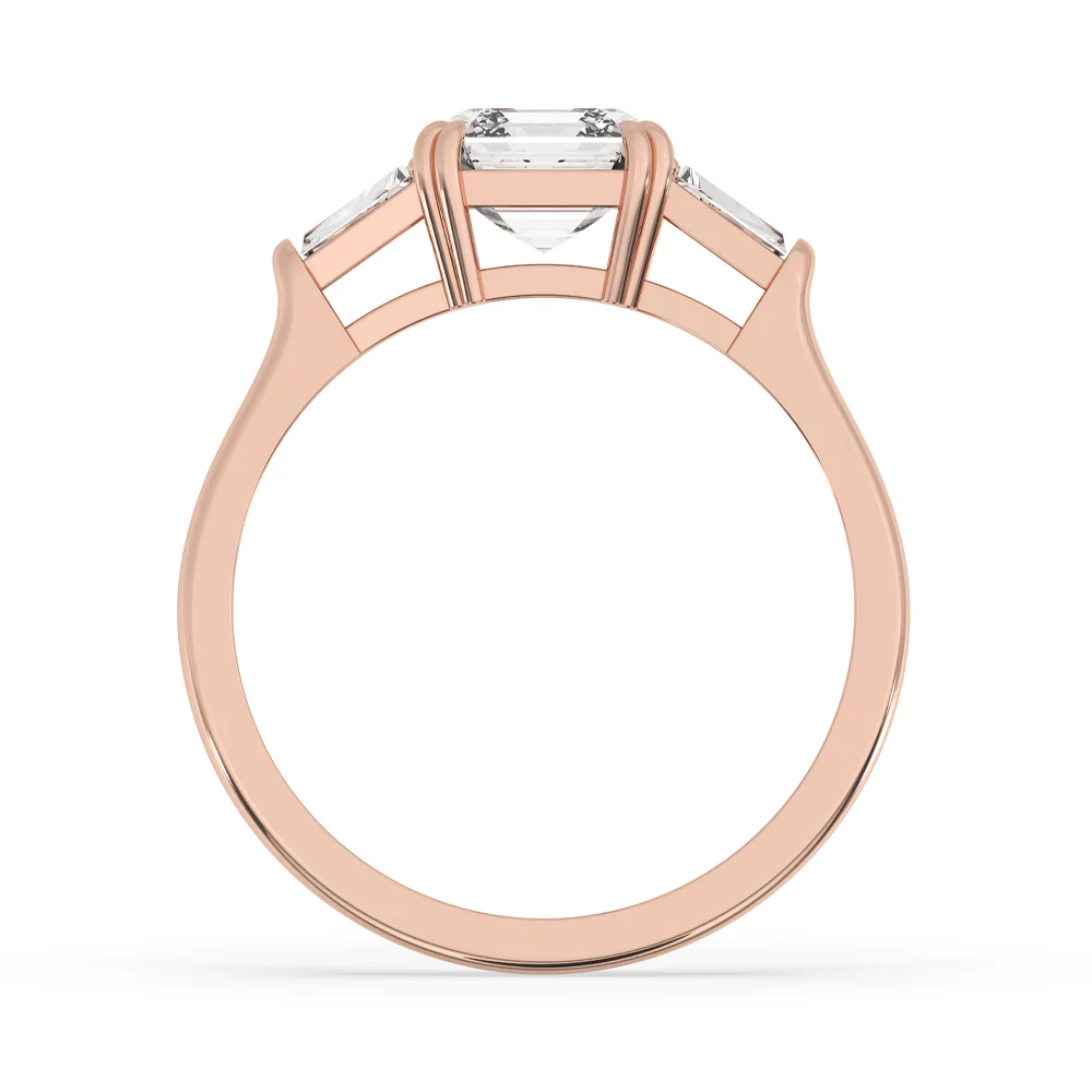 Diamond Baguette Ring with Three Stone Setting - Image 5