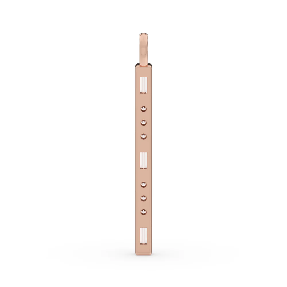 Diamond Bar Pendant In Rose Gold - Image 3
