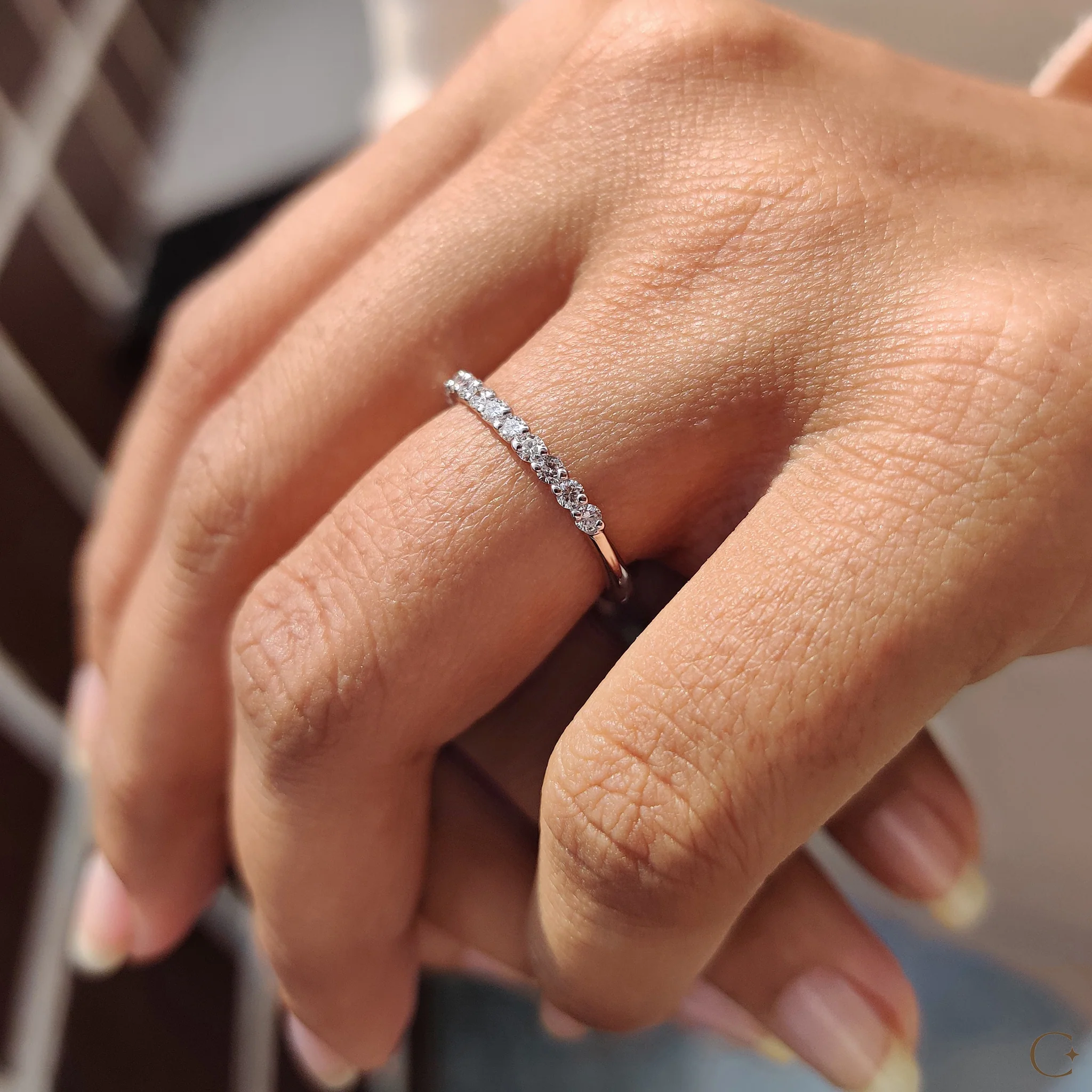 Diamond Half Eternity Band with Round Cut - Image 3