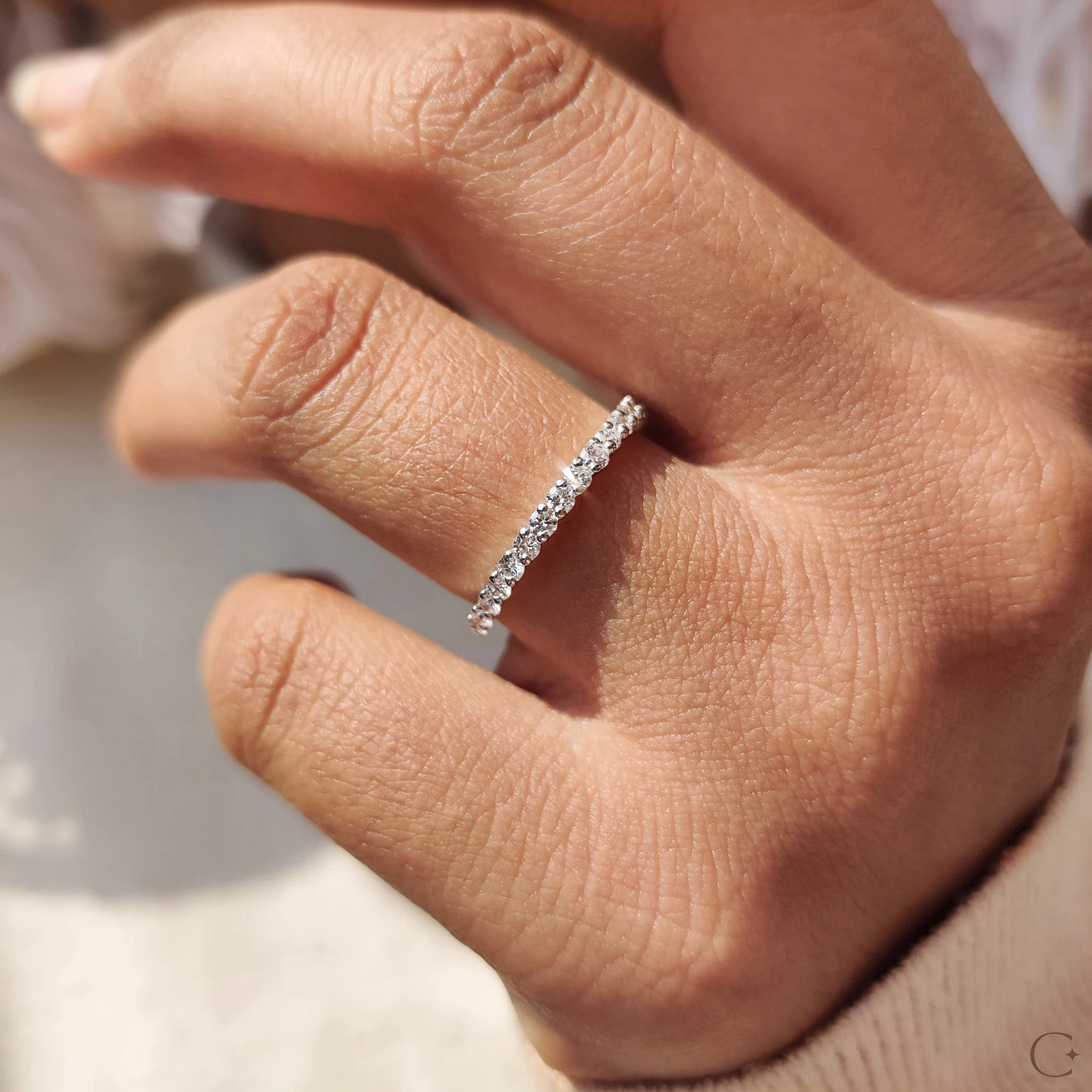 Diamond Half Eternity Band with Round Cut - Image 4