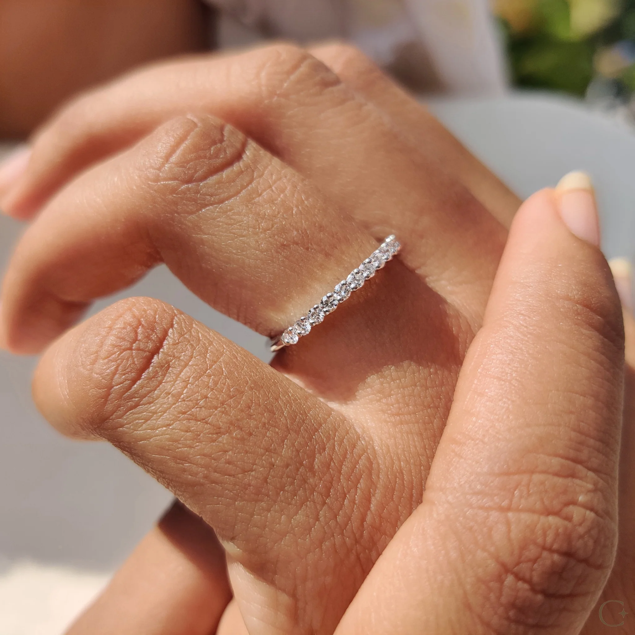 Diamond Half Eternity Band with Round Cut - Image 6