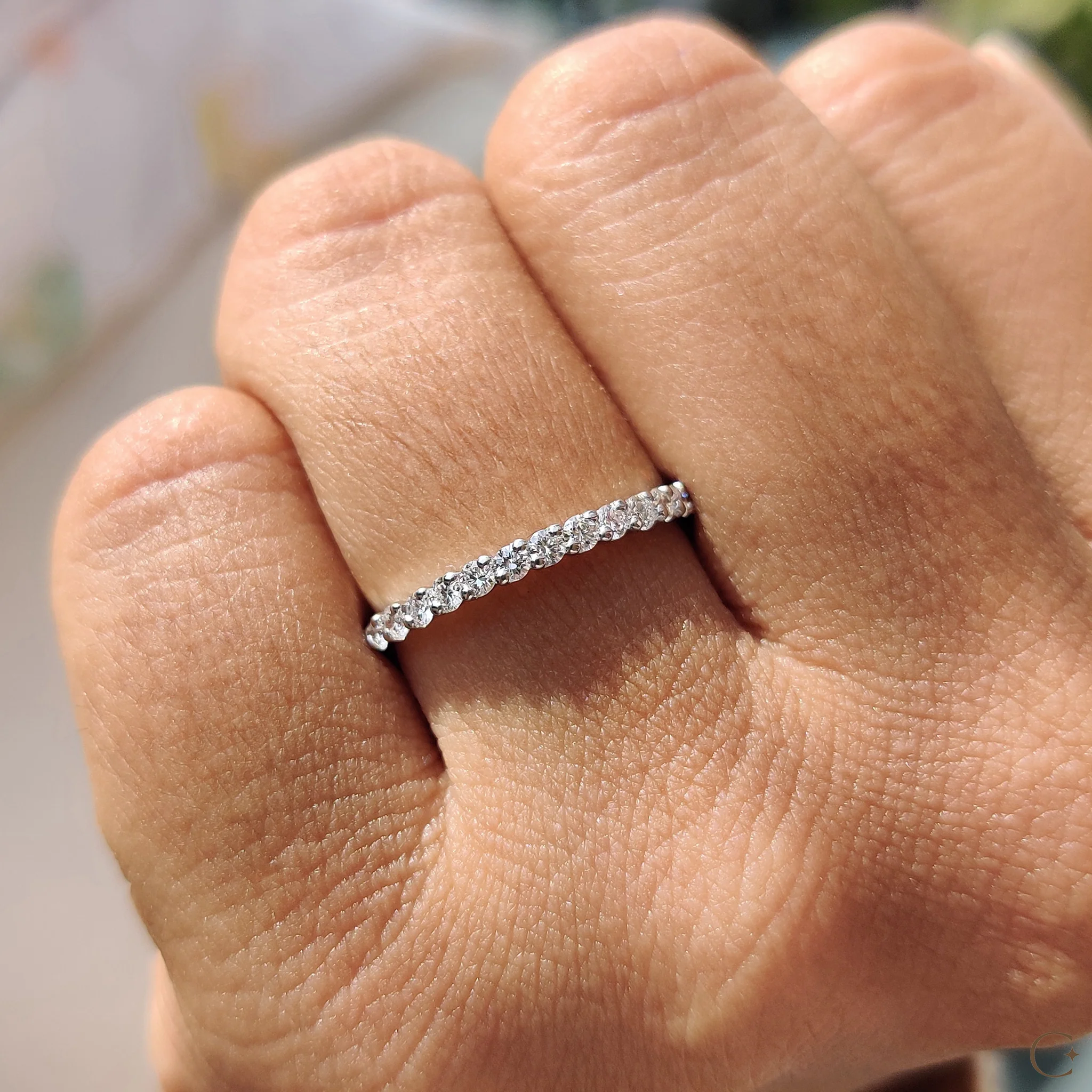 Diamond Half Eternity Band with Round Cut - Image 7