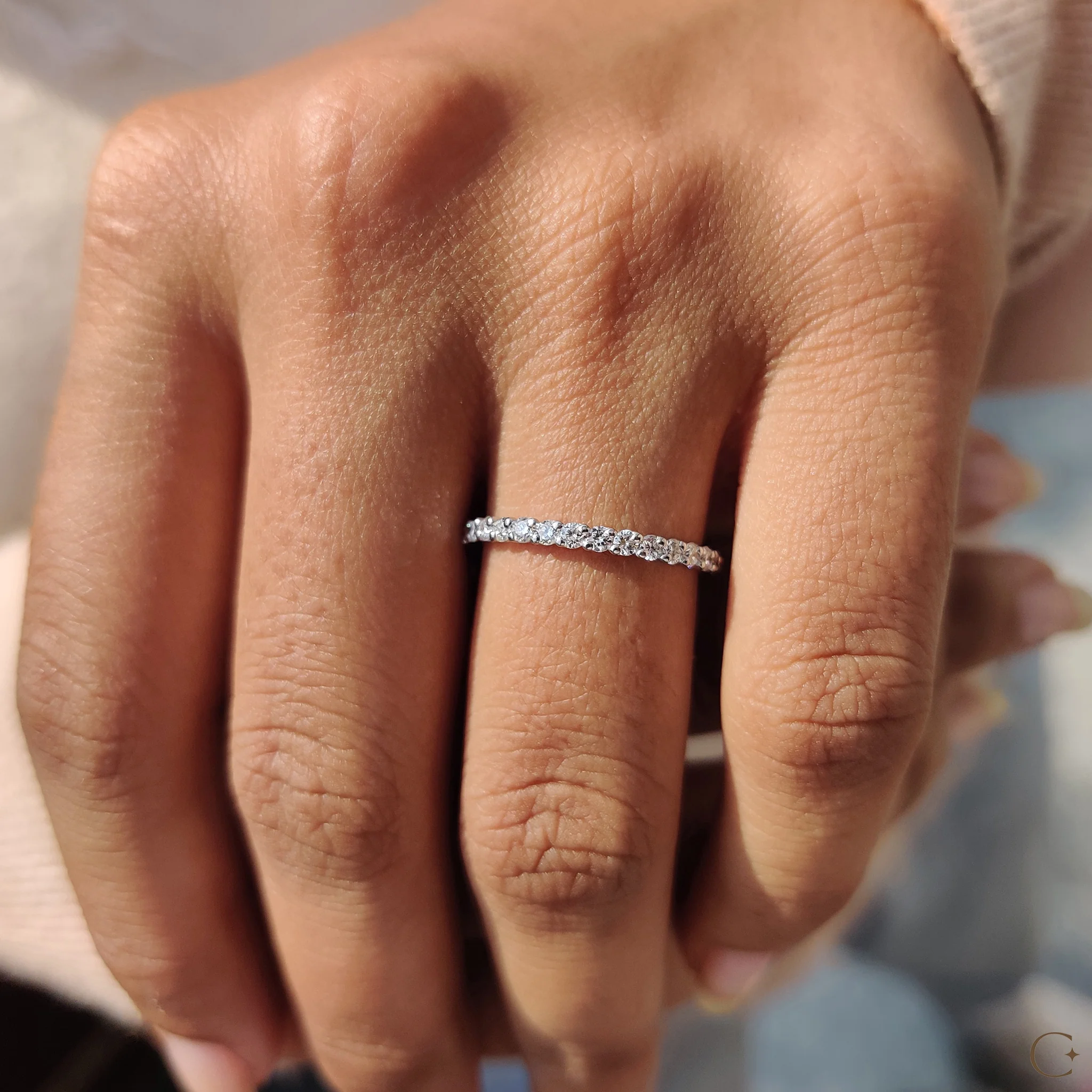 Diamond Half Eternity Band with Round Cut - Image 8