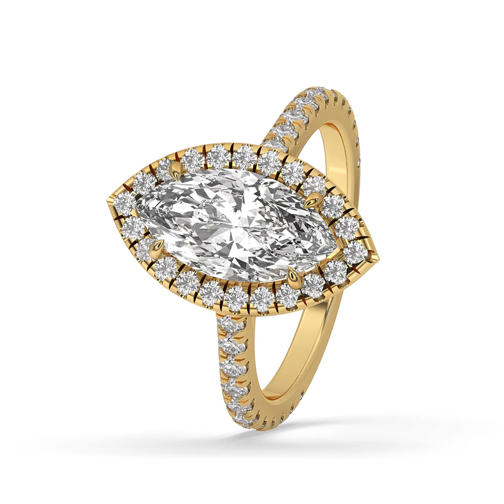 Diamond Marquise Engagement Ring in Cathedral Setting - Image 5
