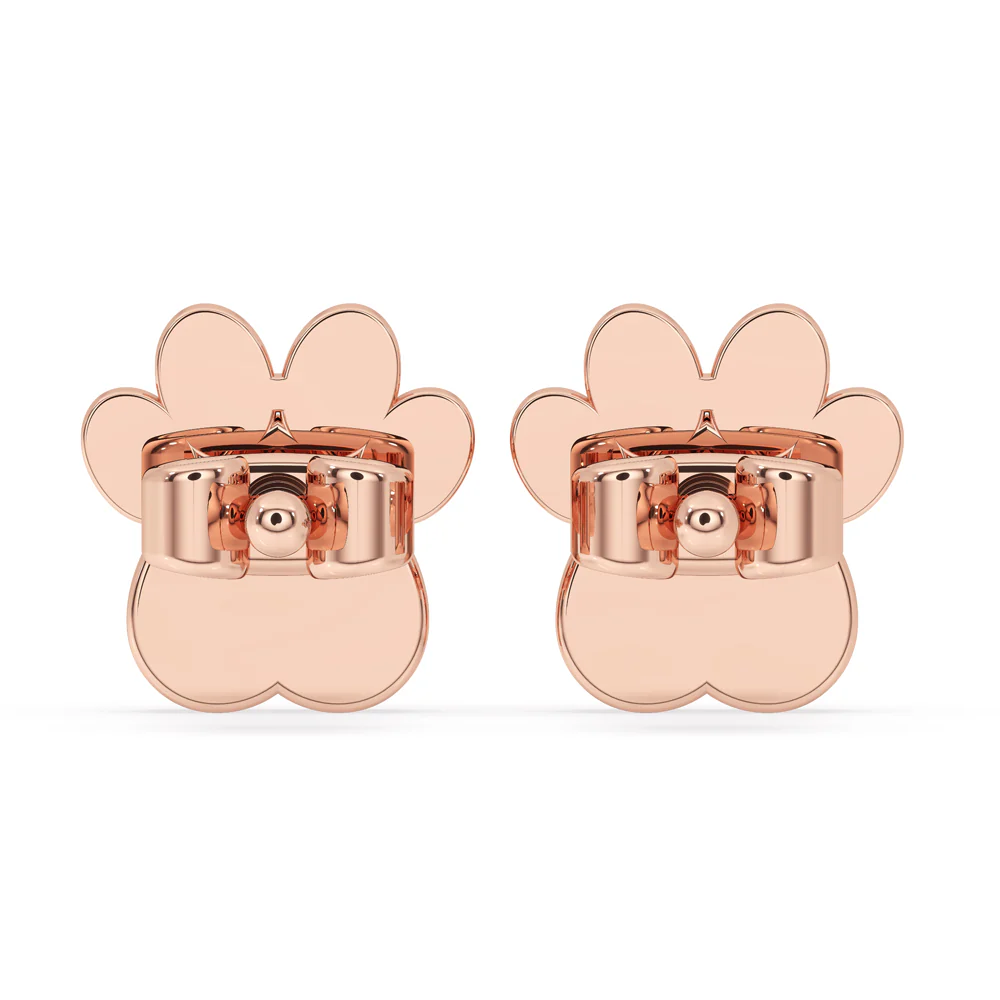 Dog Paw Earrings In Round Cut Diamond - Image 4