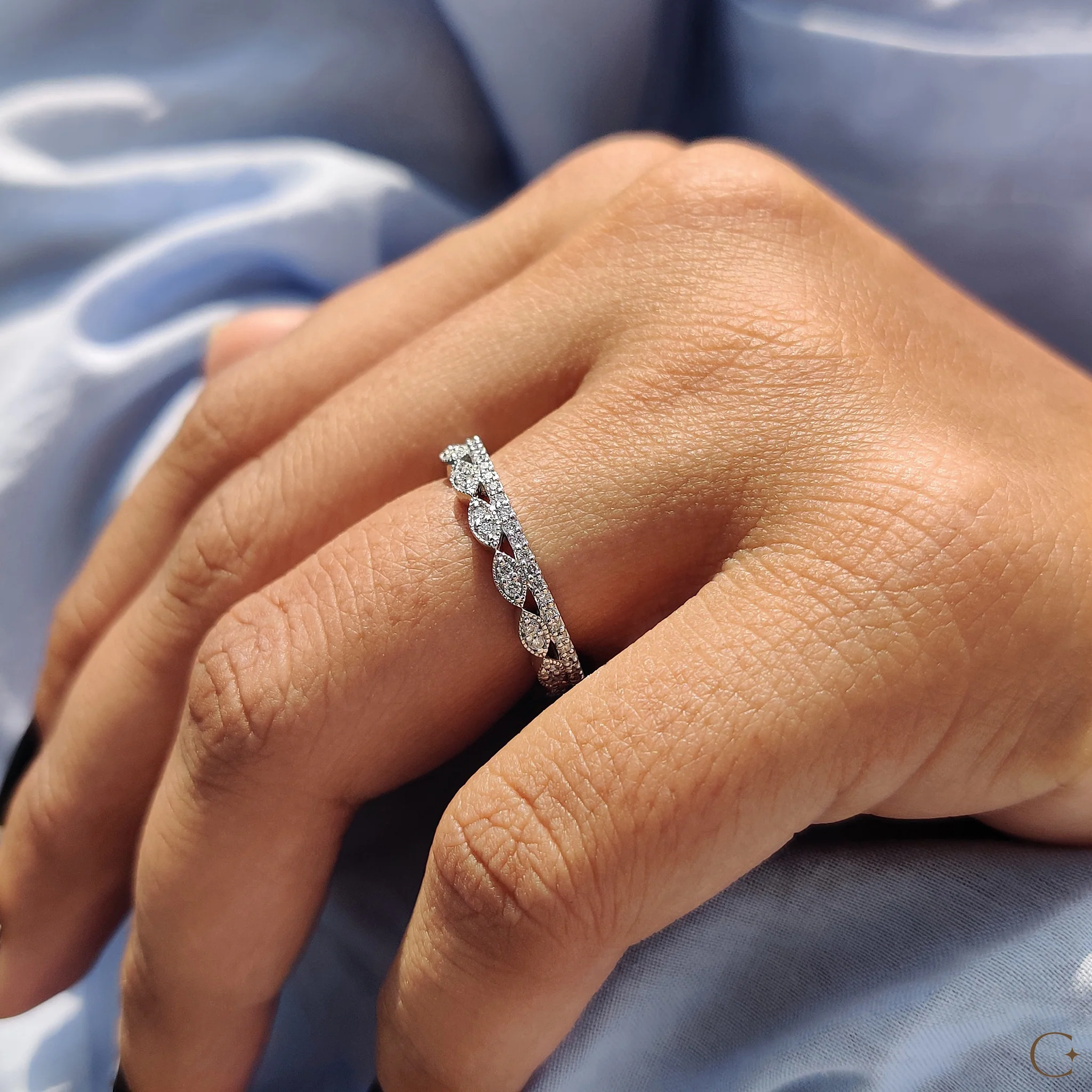 Double Row Diamond Band with Round Cut Sparkle - Image 4