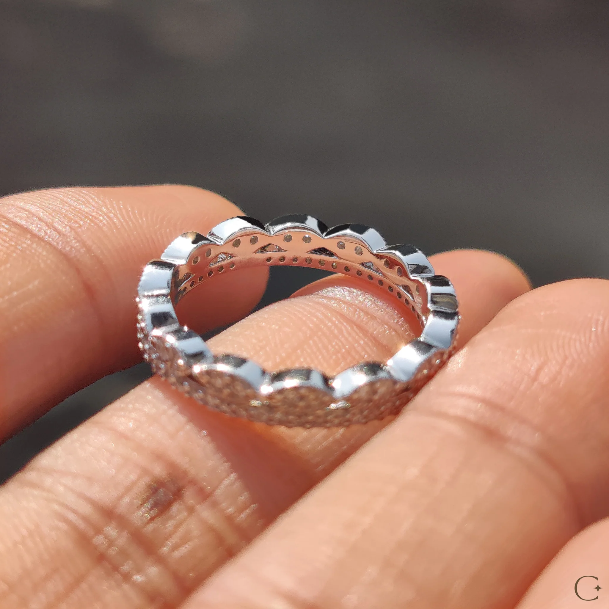 Double Row Diamond Band with Round Cut Sparkle - Image 5