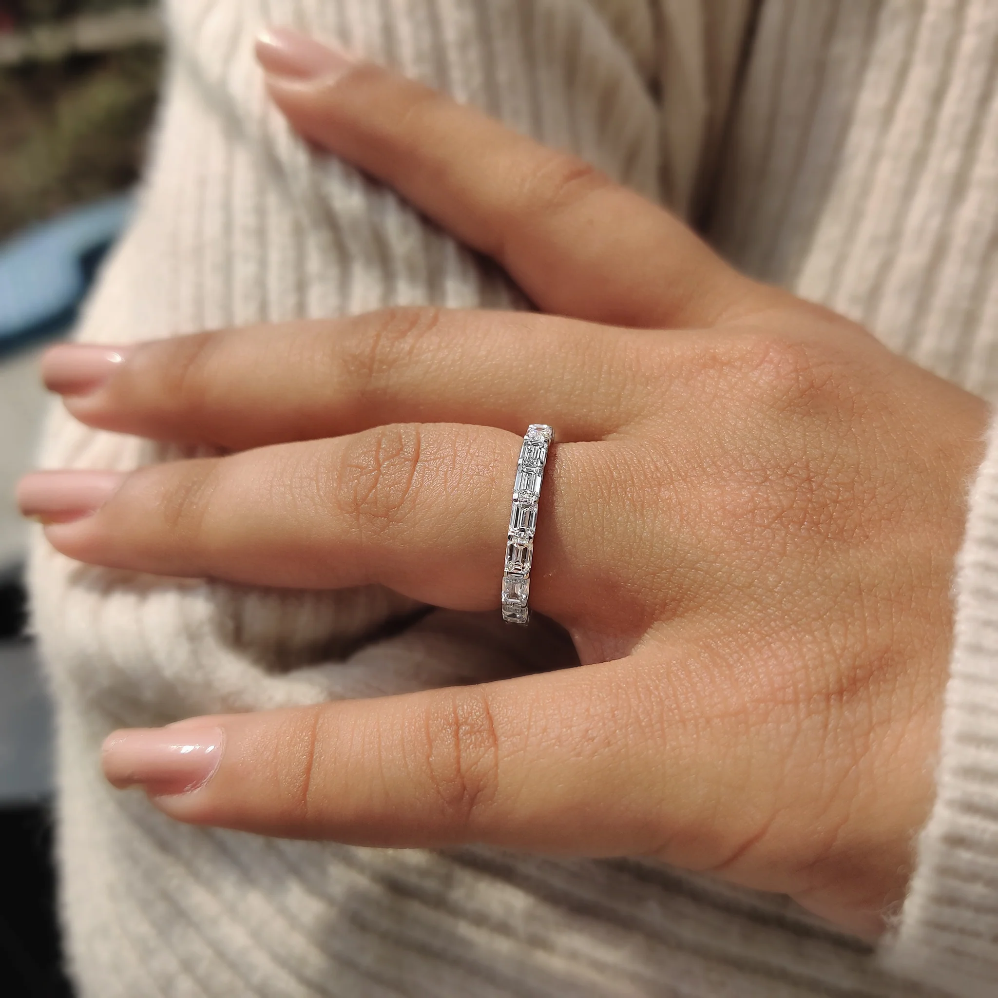 Eternity Emerald wedding band - Image 6