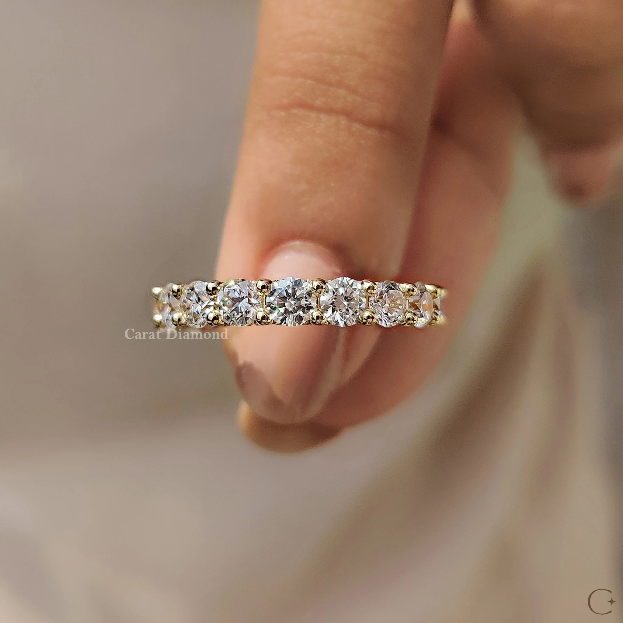 Eternity Round Diamond Wedding Band - Image 3