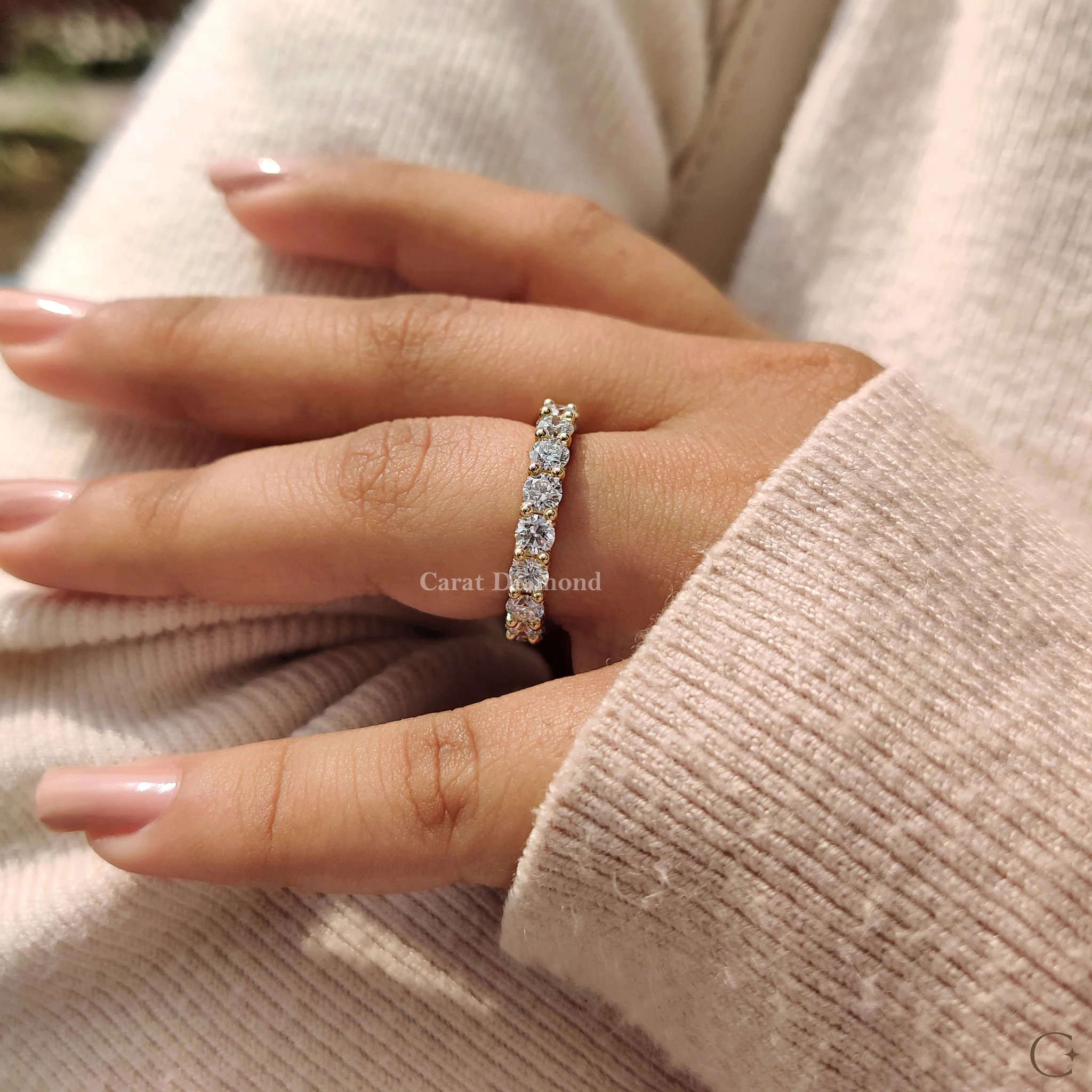 Eternity Round Diamond Wedding Band - Image 4