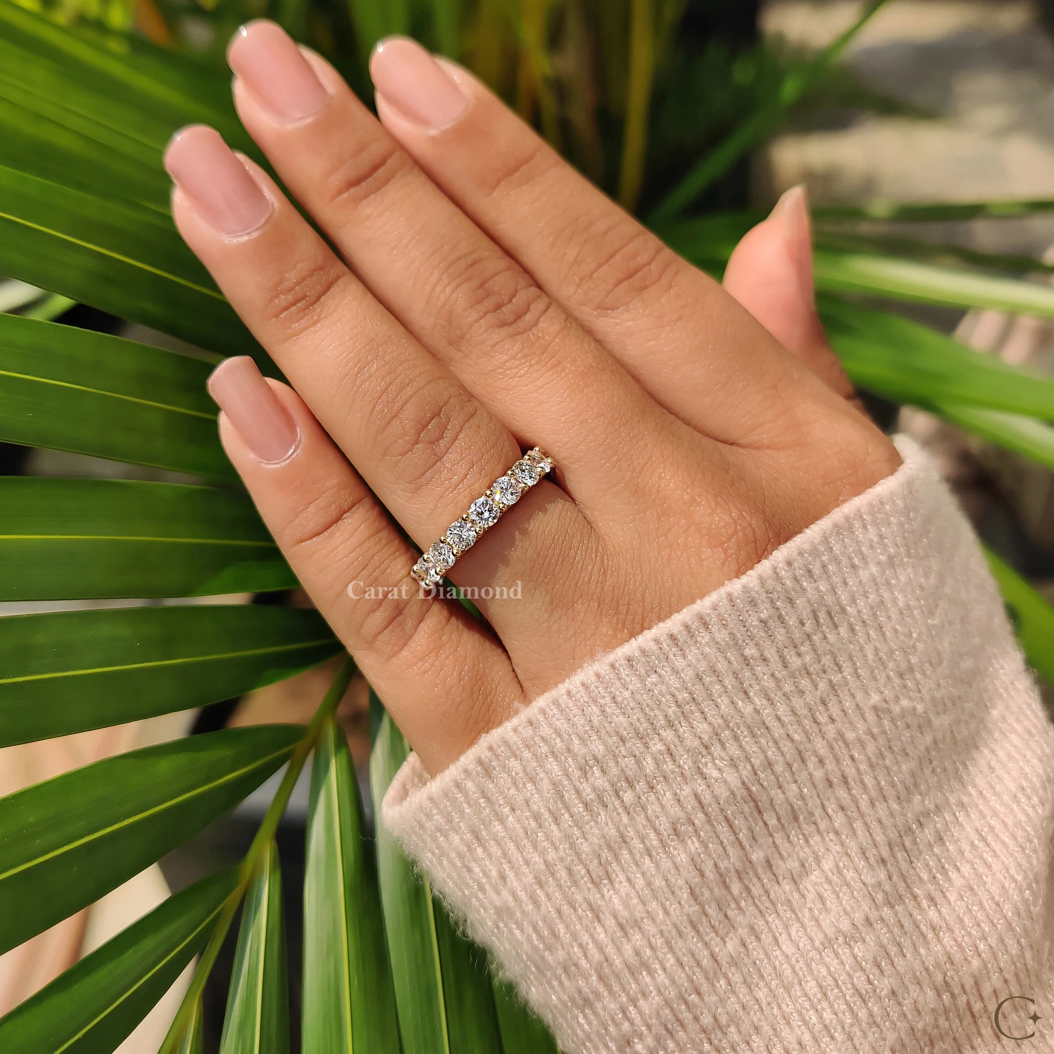 Eternity Round Diamond Wedding Band - Image 5