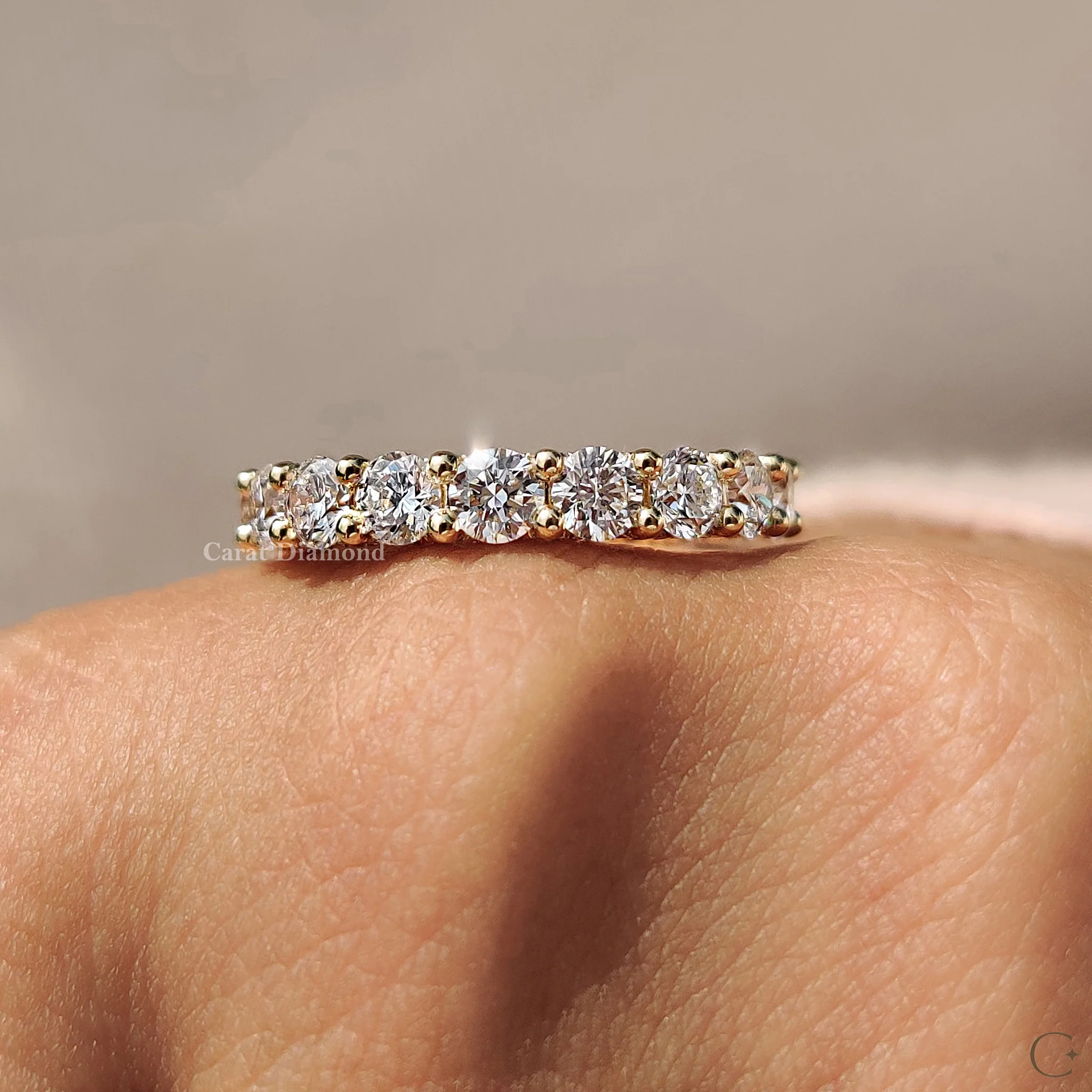 Eternity Round Diamond Wedding Band - Image 7