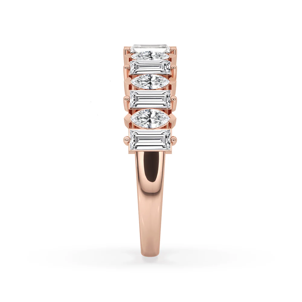 Half Eternity Band With Marquise And Baguette Diamond - Image 3