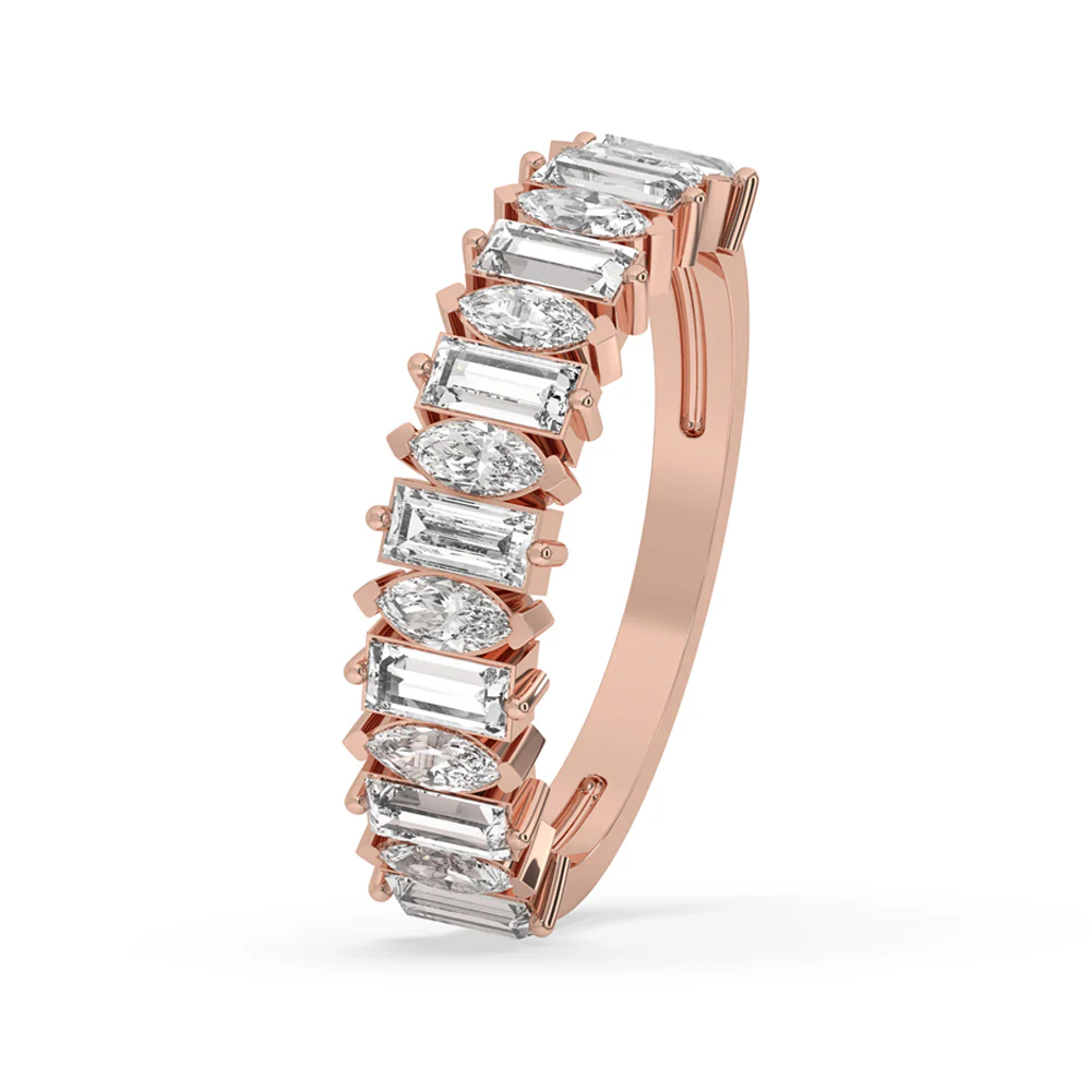 Half Eternity Band With Marquise And Baguette Diamond - Image 4