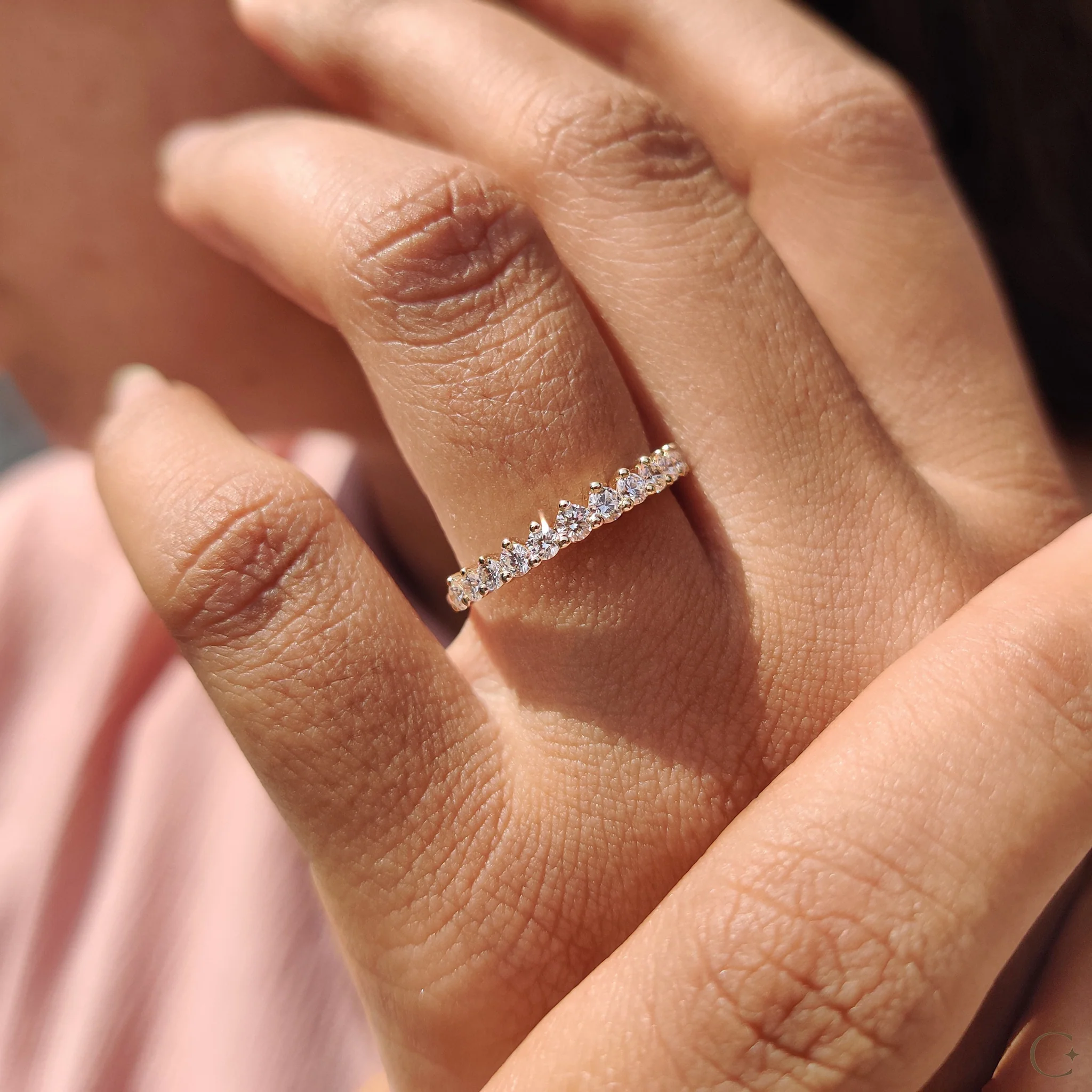 Half Eternity Diamond Band in Round Cut Style - Image 3