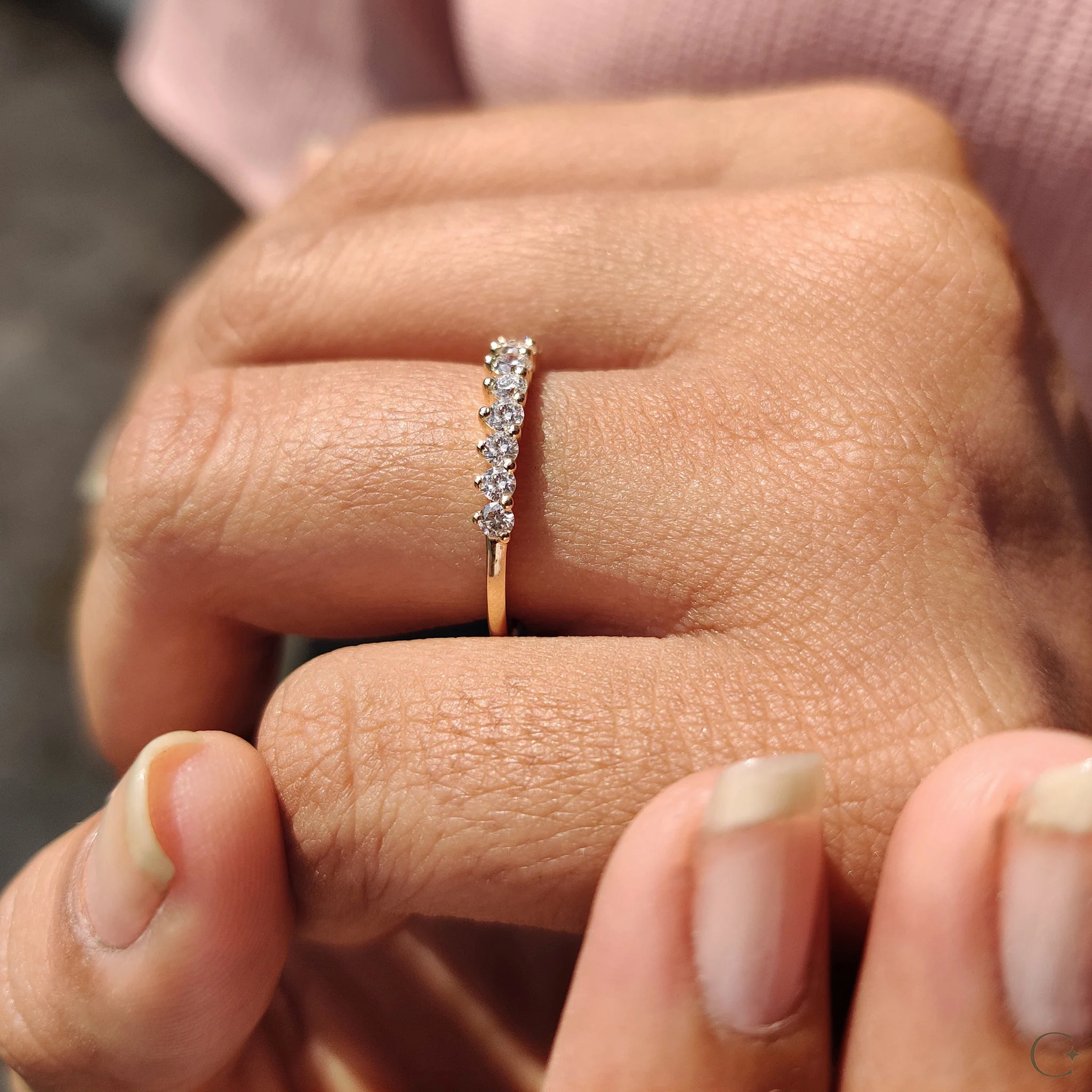 Half Eternity Diamond Band in Round Cut Style - Image 4