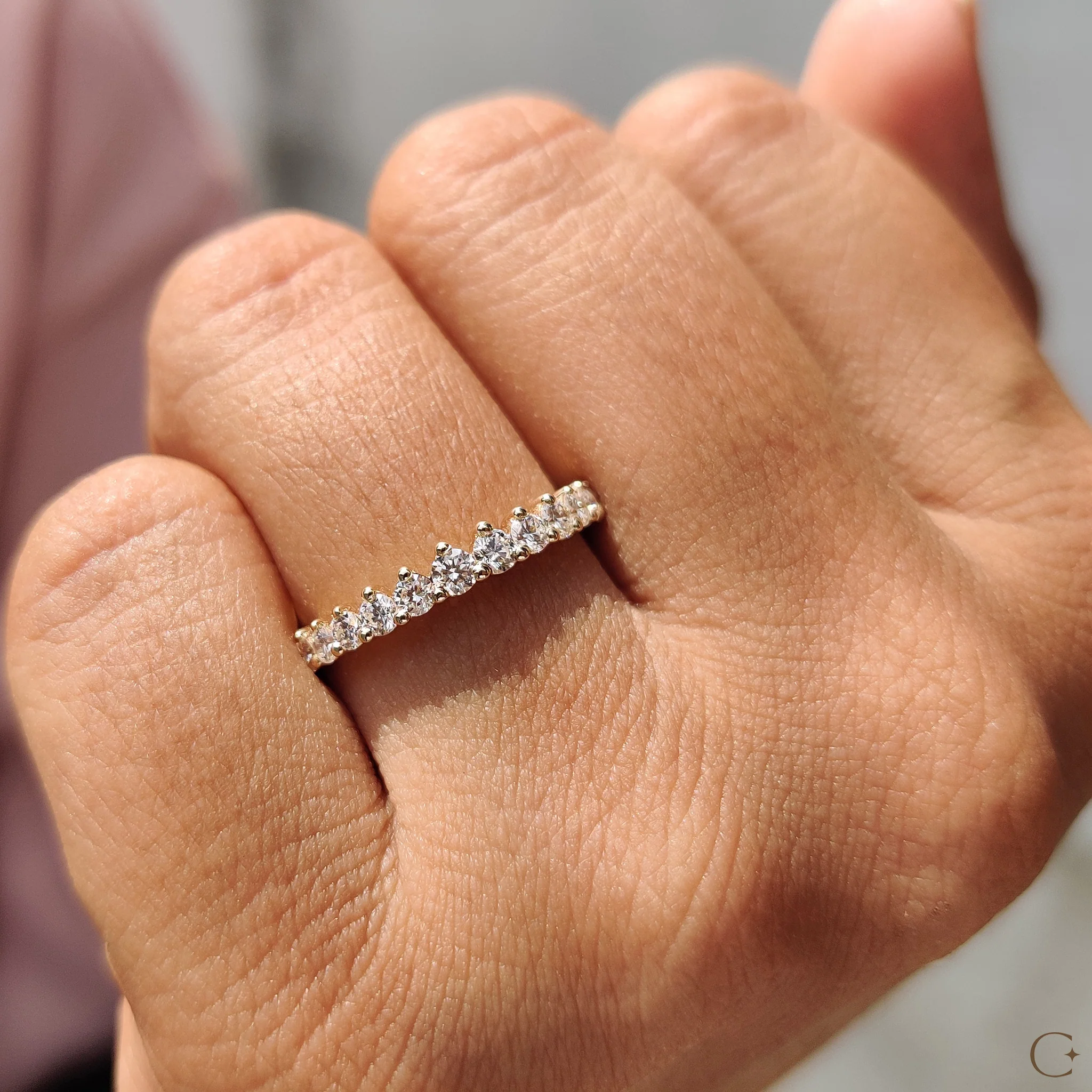 Half Eternity Diamond Band in Round Cut Style - Image 5