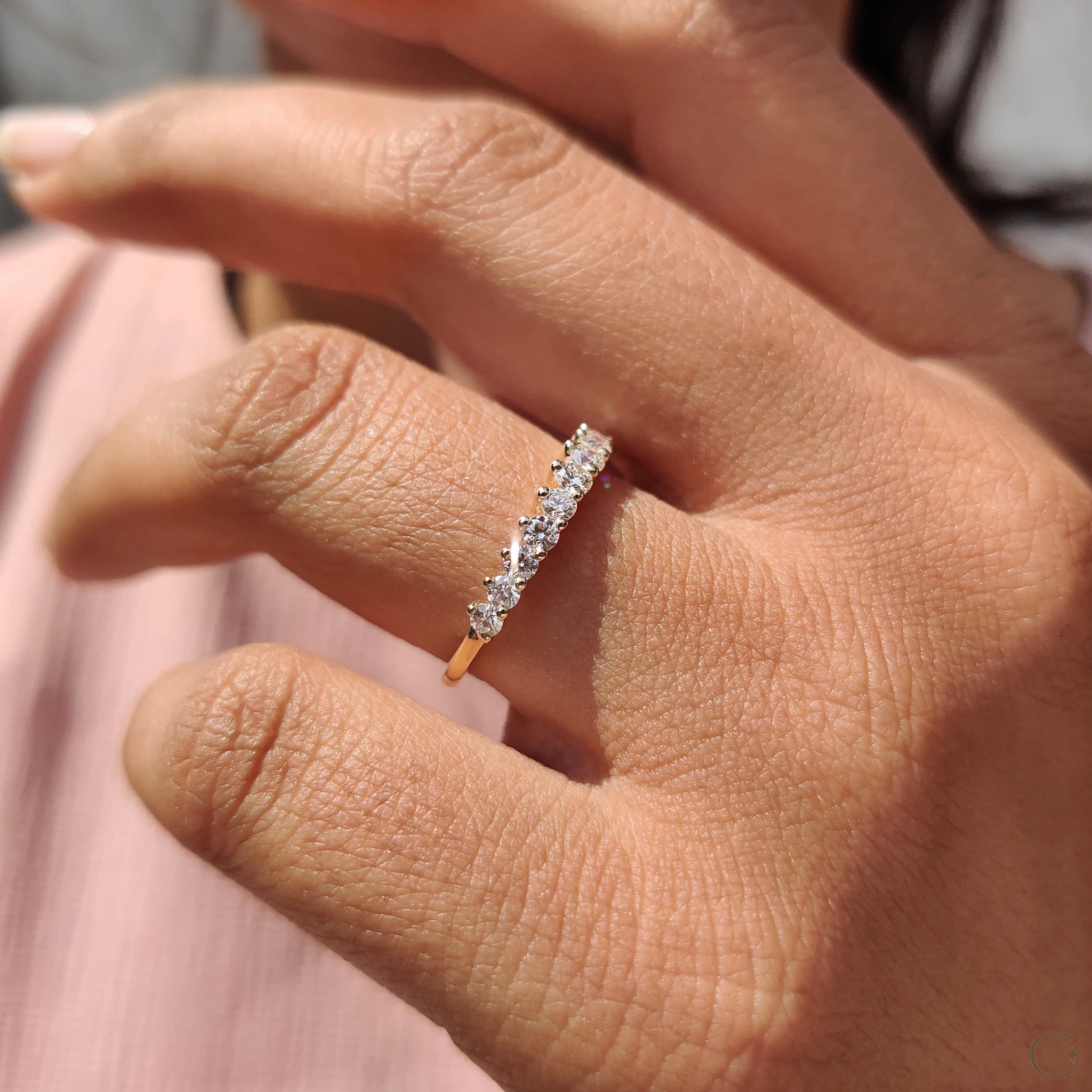 Half Eternity Diamond Band in Round Cut Style - Image 6