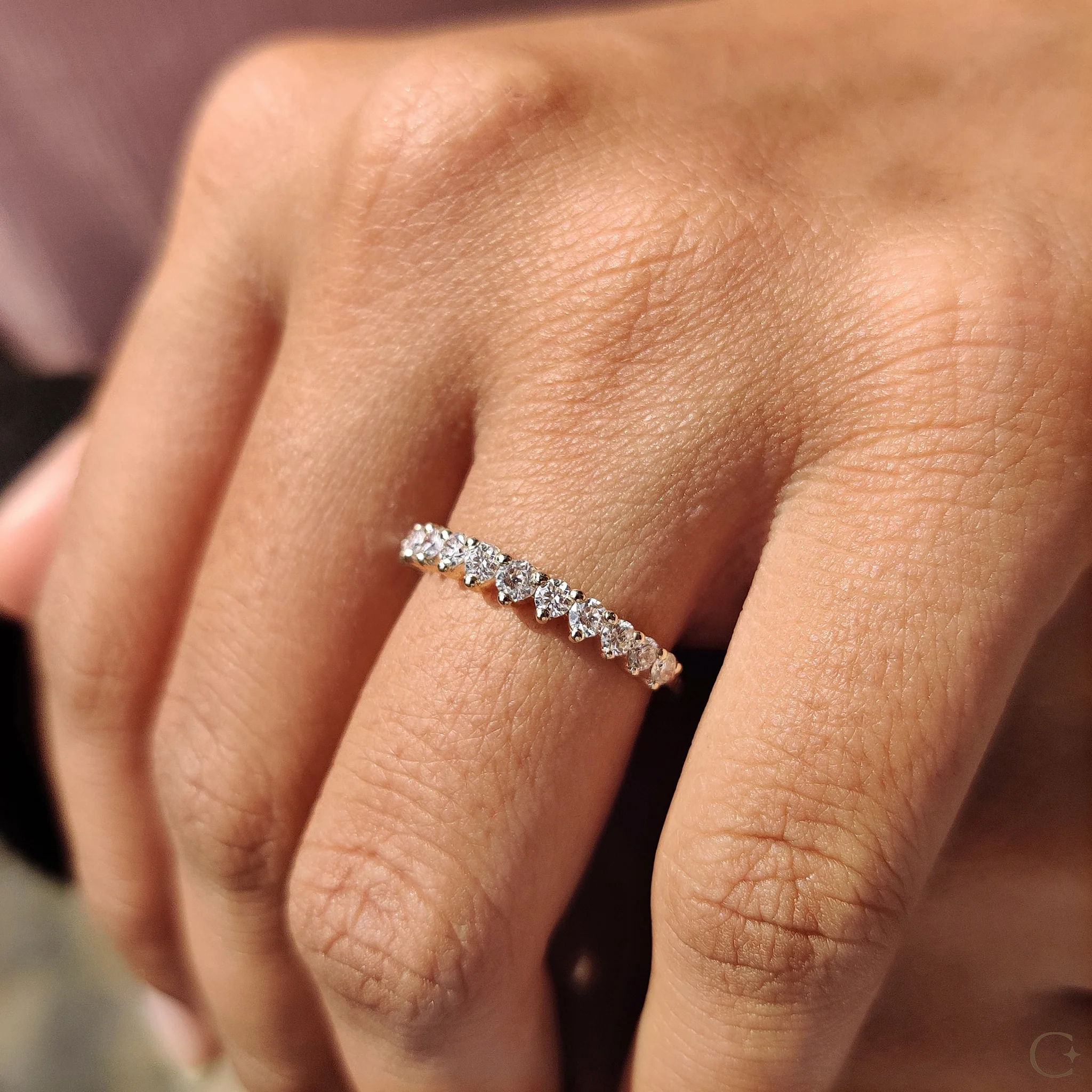 Half Eternity Diamond Band in Round Cut Style - Image 7